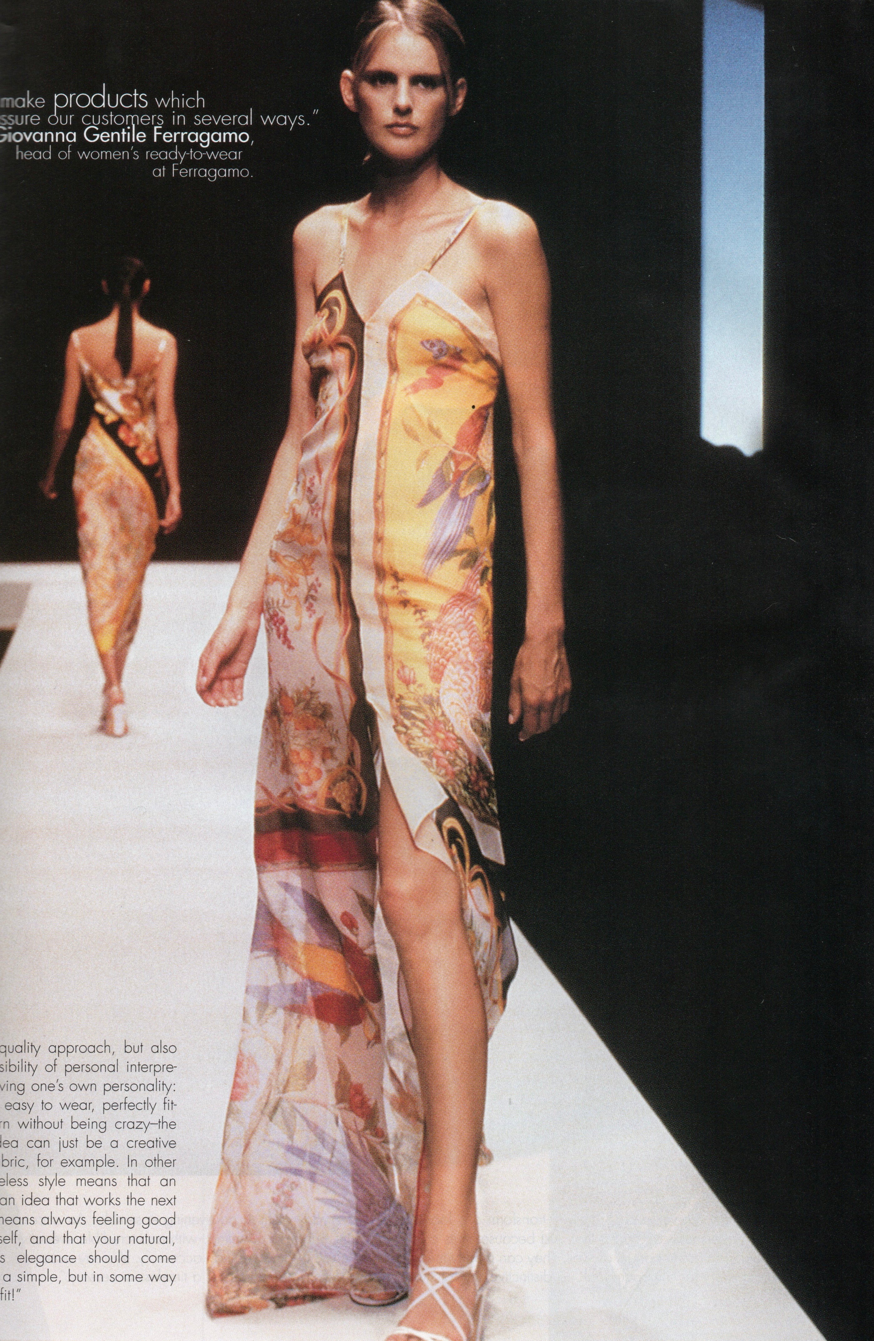 1990s "Omaggio ai Raineri" Bird Print Chartreuse Silk Chiffon Scarf