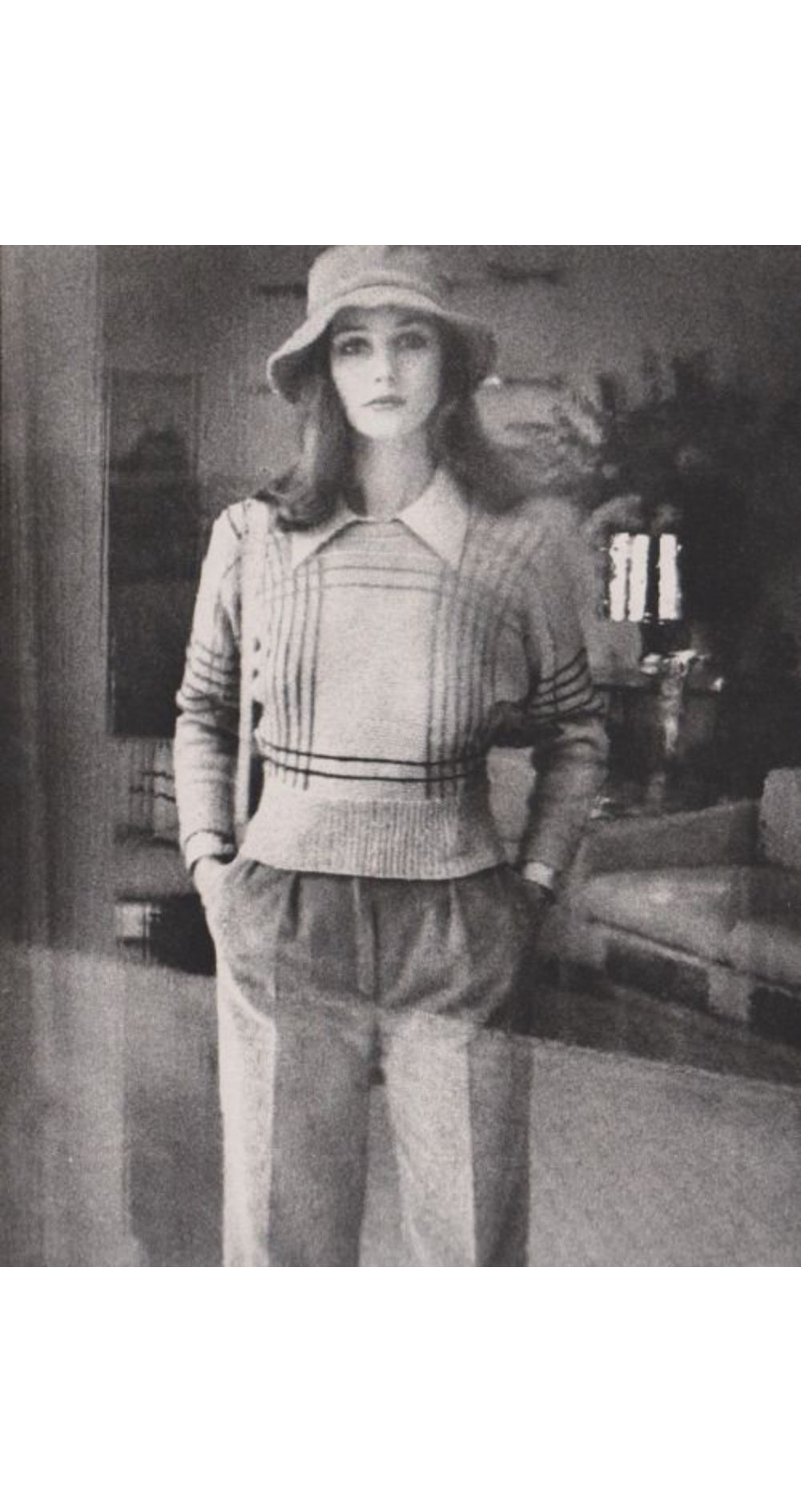 1972 Beige Wool Gabardine Straight-Leg Trousers