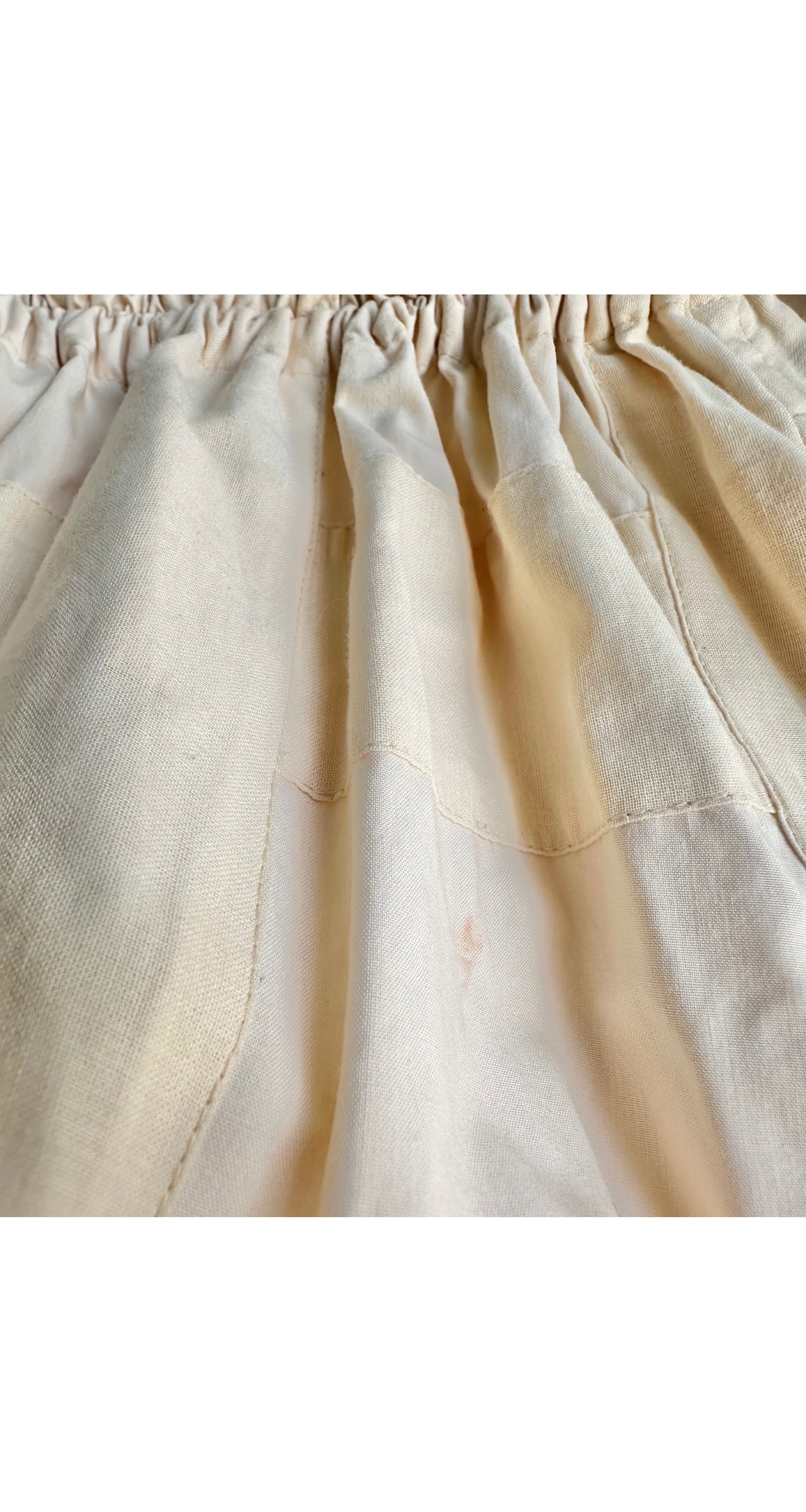 1980s Embroidered Cream Cotton Top & Skirt Set