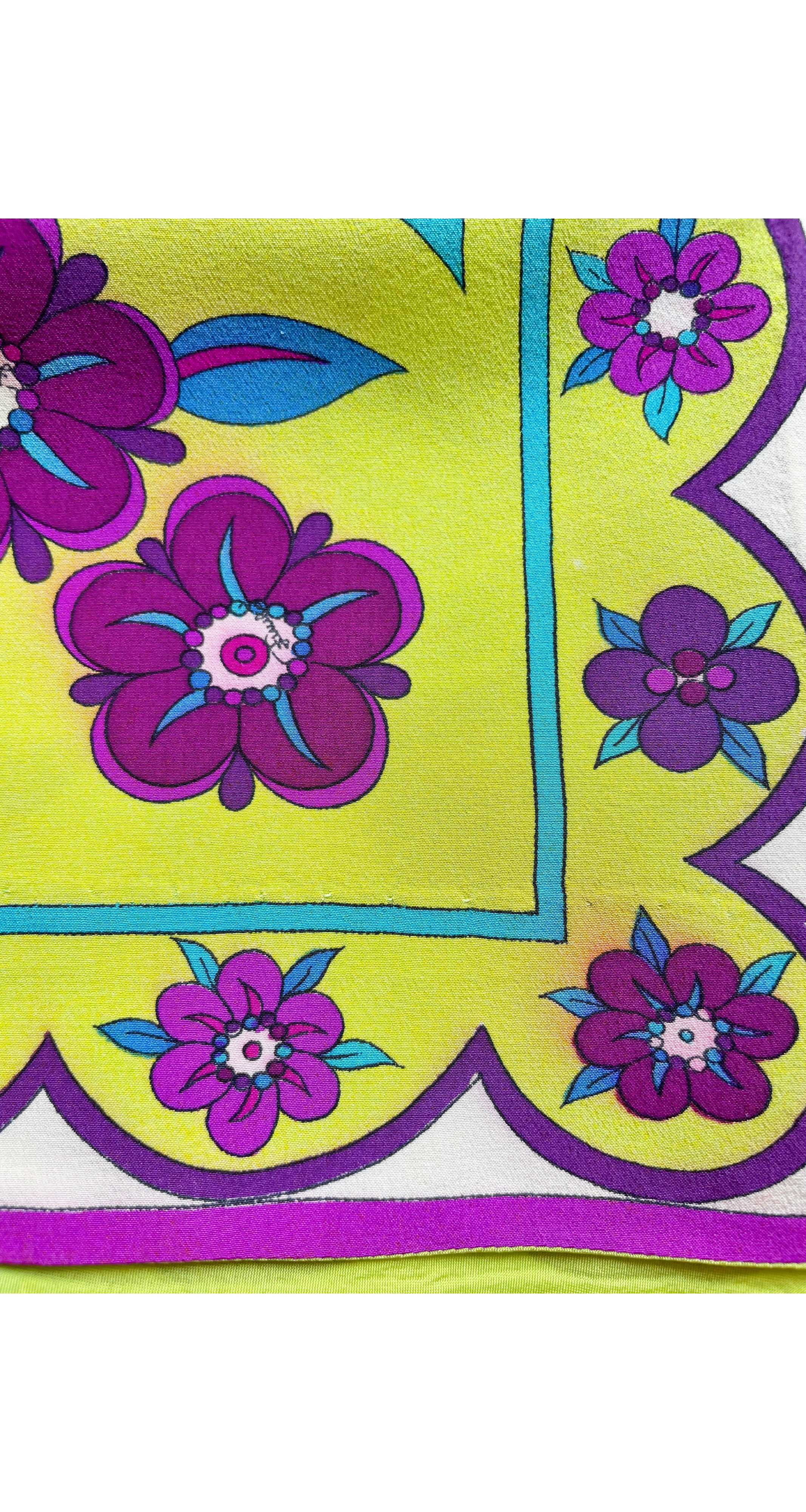 1974 S/S Floral Green Silk Cross-Back Maxi Dress