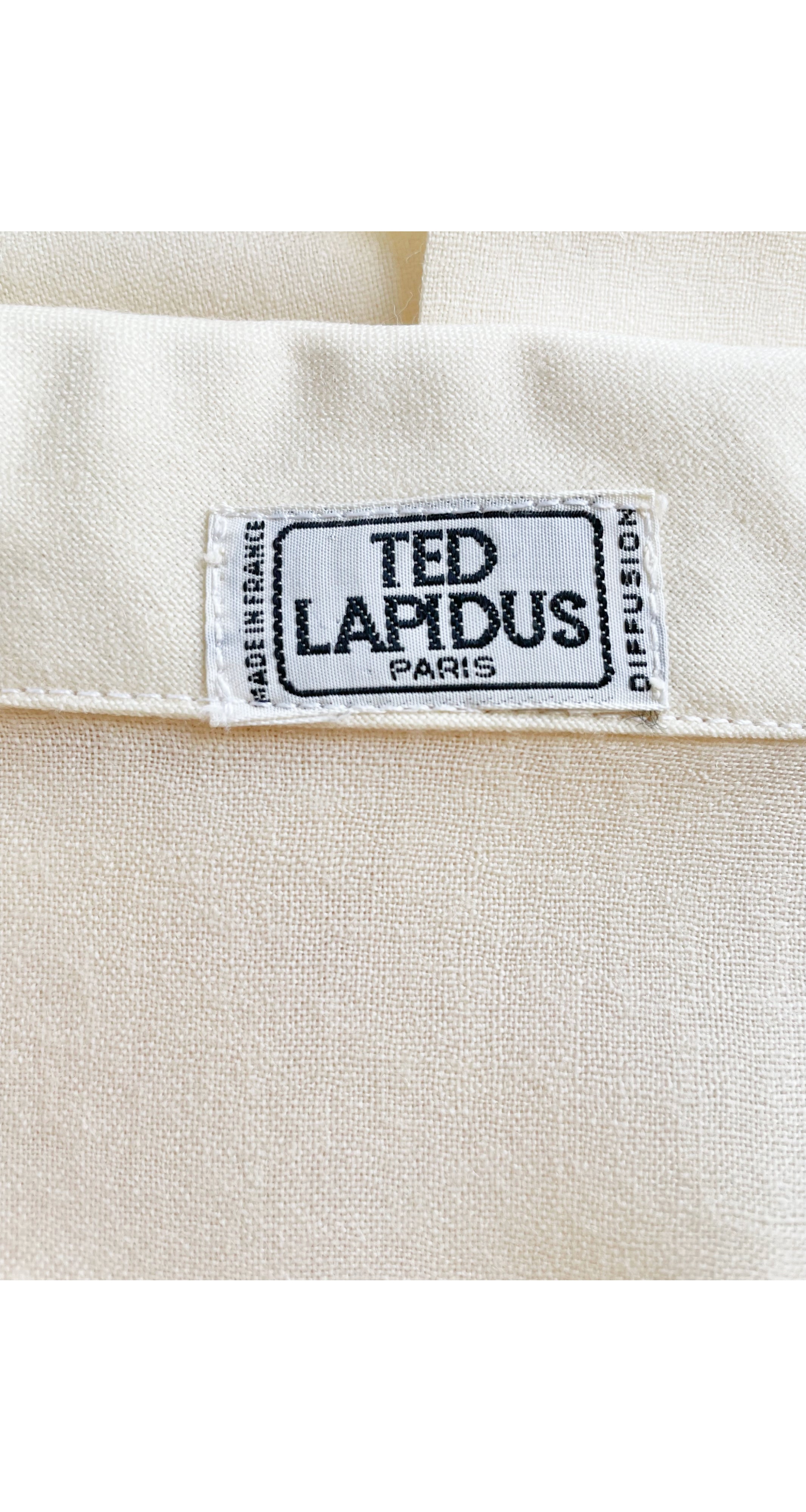 1976-77 F/W Contrast Stitch Cream Wool Collared Dress