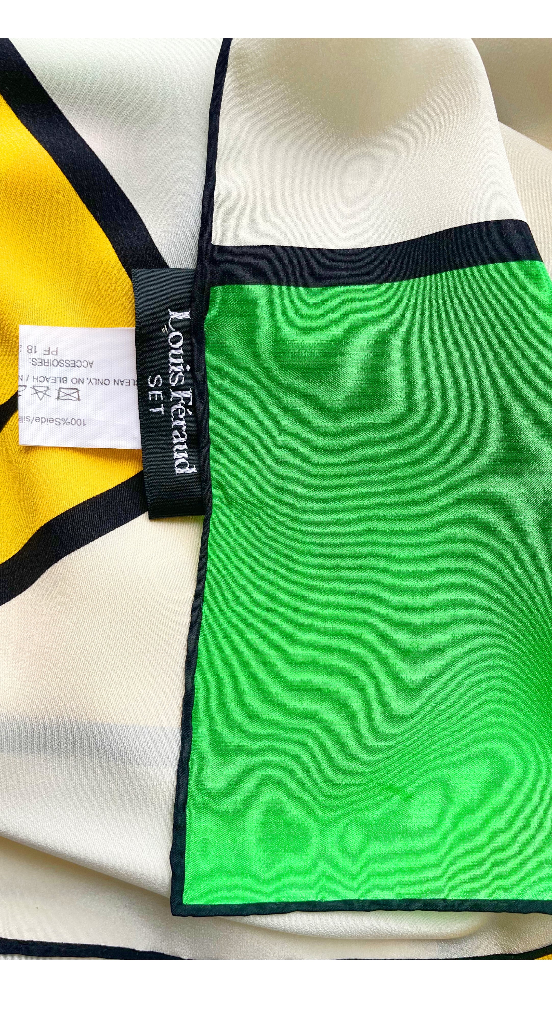 1992 Ad Campaign 51" Mondrian Color-Block Silk Scarf