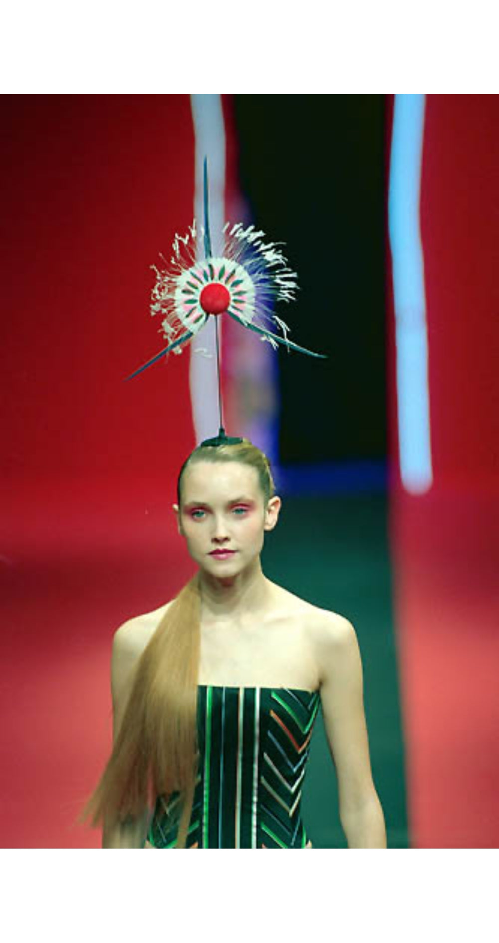 2000 S/S Mix Print Silk Taffeta Evening Gown Set