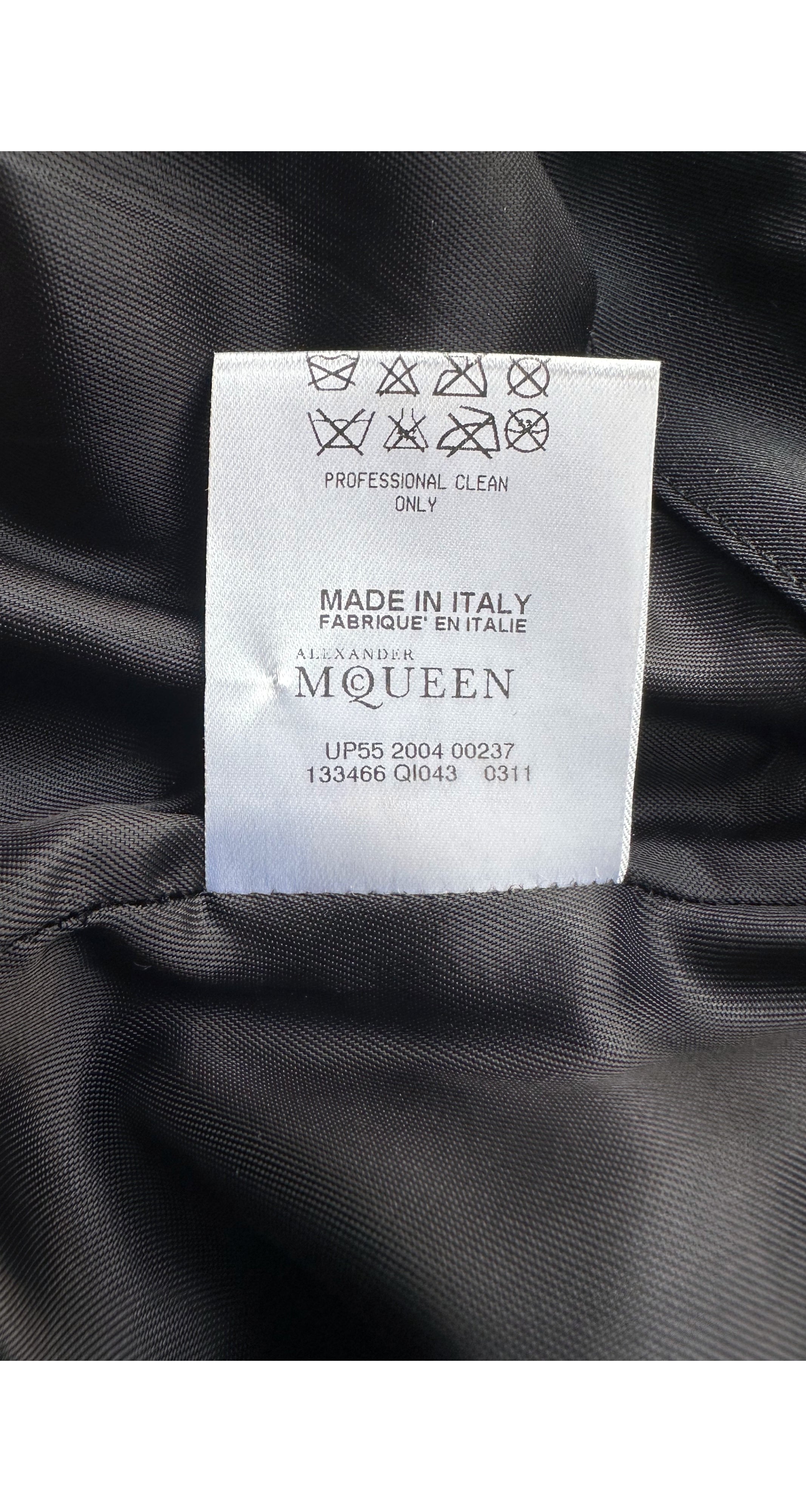 2004 Pre-Fall Black Wool Laser Cut Mermaid Skirt