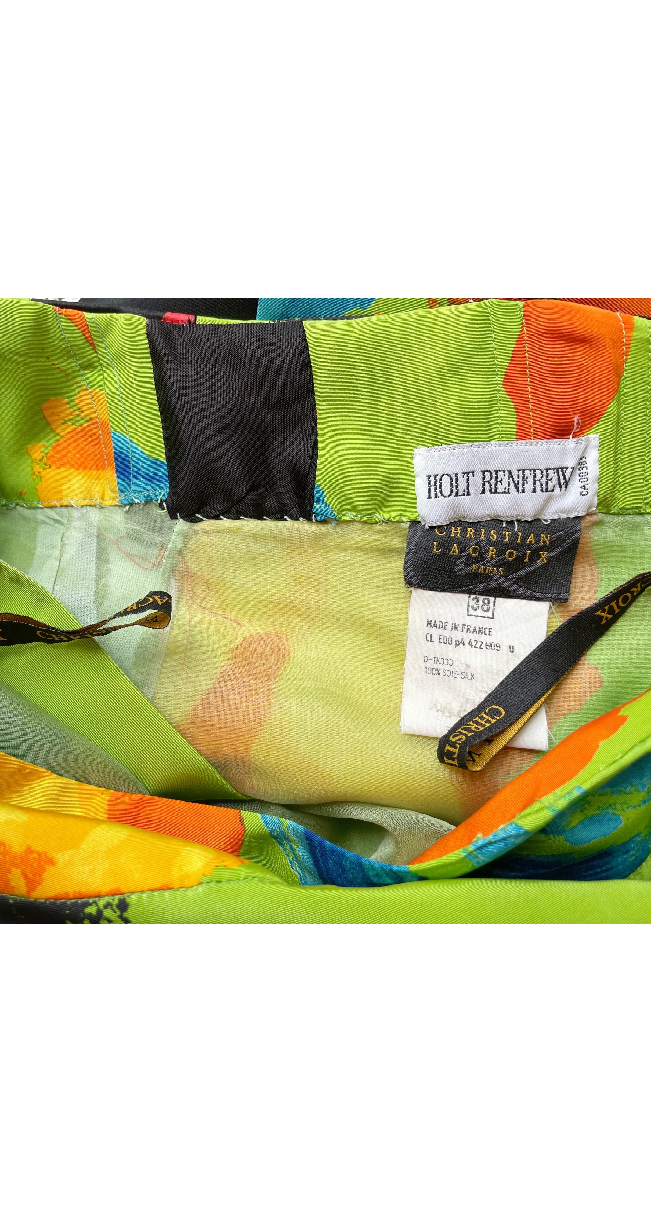 2000 S/S Mix Print Silk Taffeta Evening Gown Set