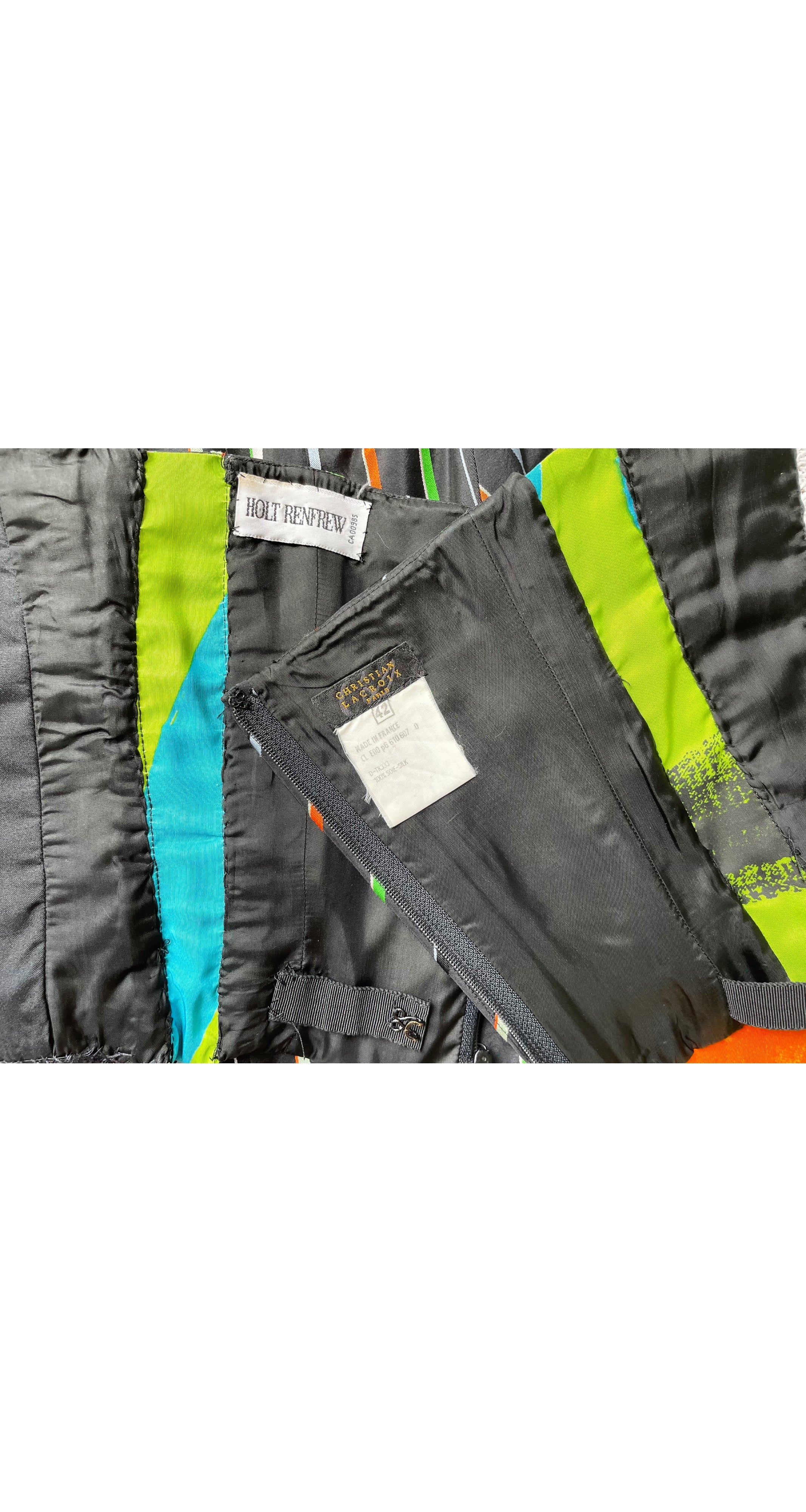 2000 S/S Mix Print Silk Taffeta Evening Gown Set