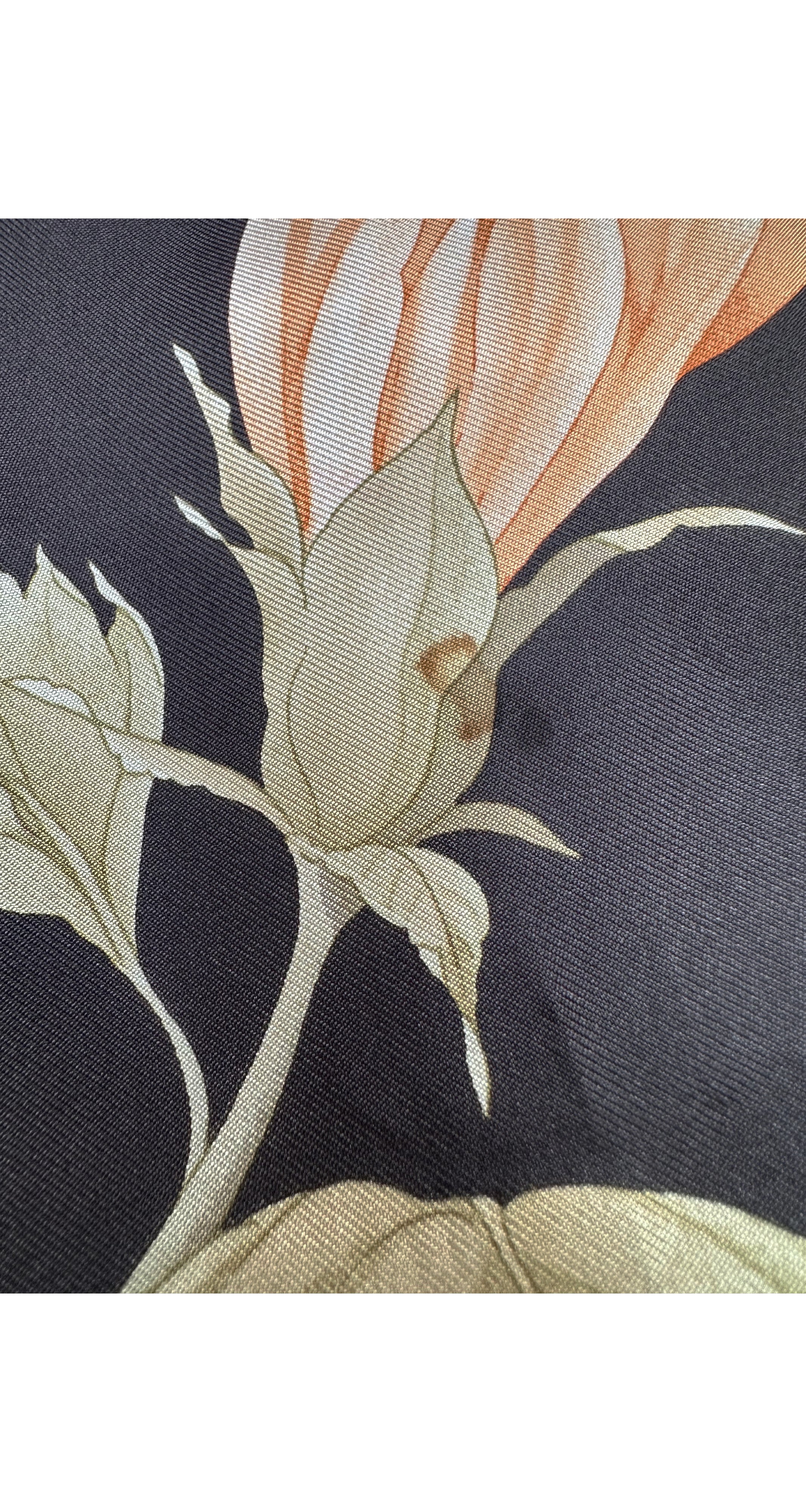 1990s Floral Pastel & Gray Silk Twill Scarf