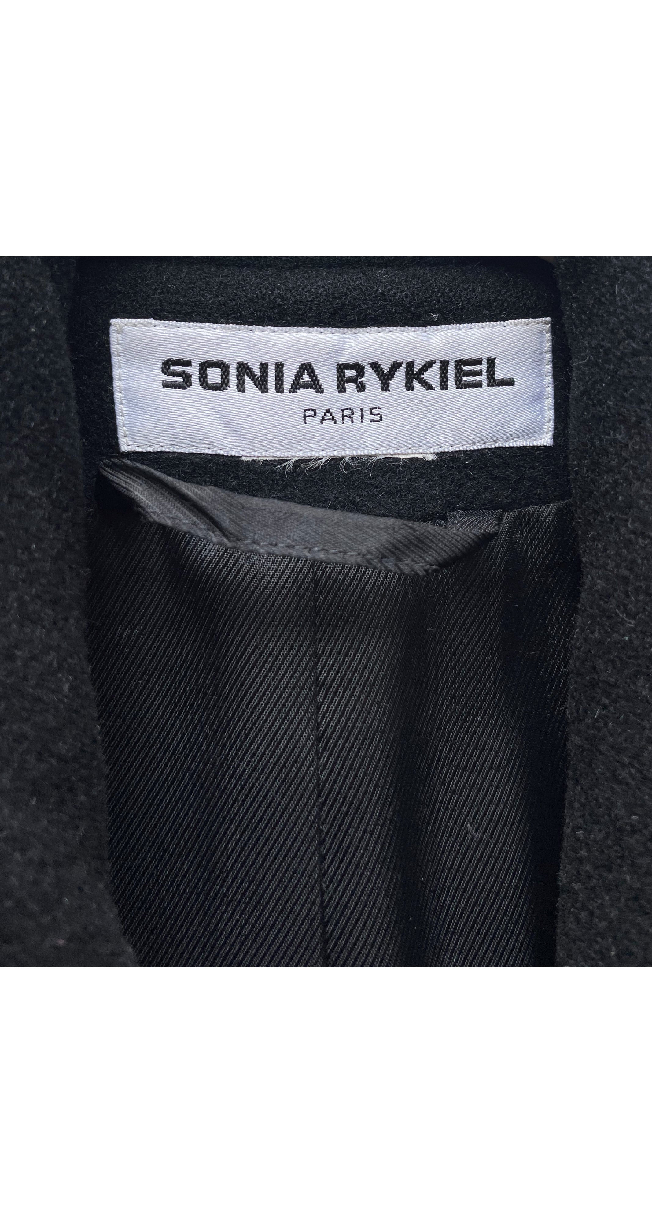 1980s Black Wool Shawl Collar Coat