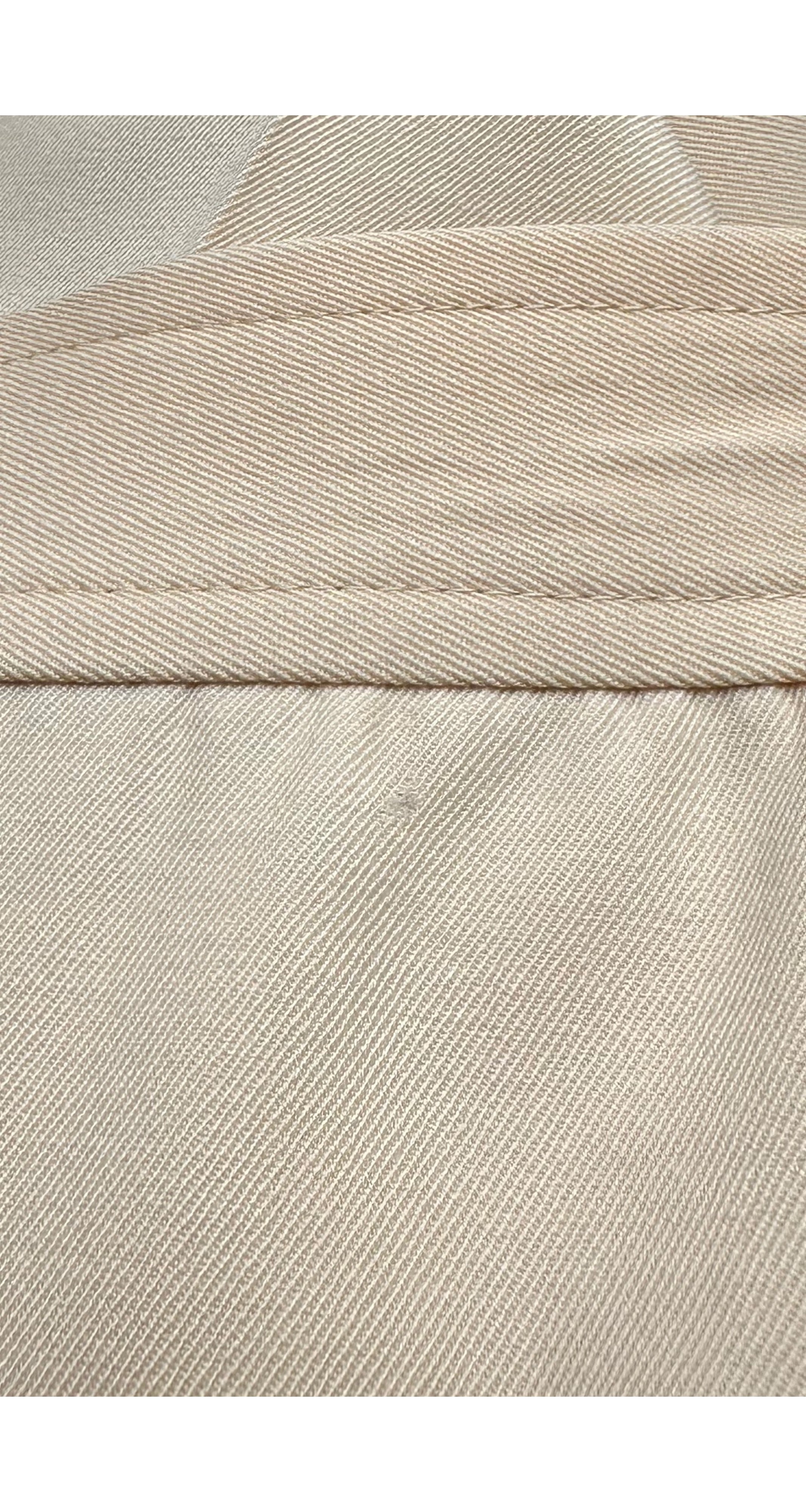 1970s Beige Wool Gabardine Wide-Leg Trousers