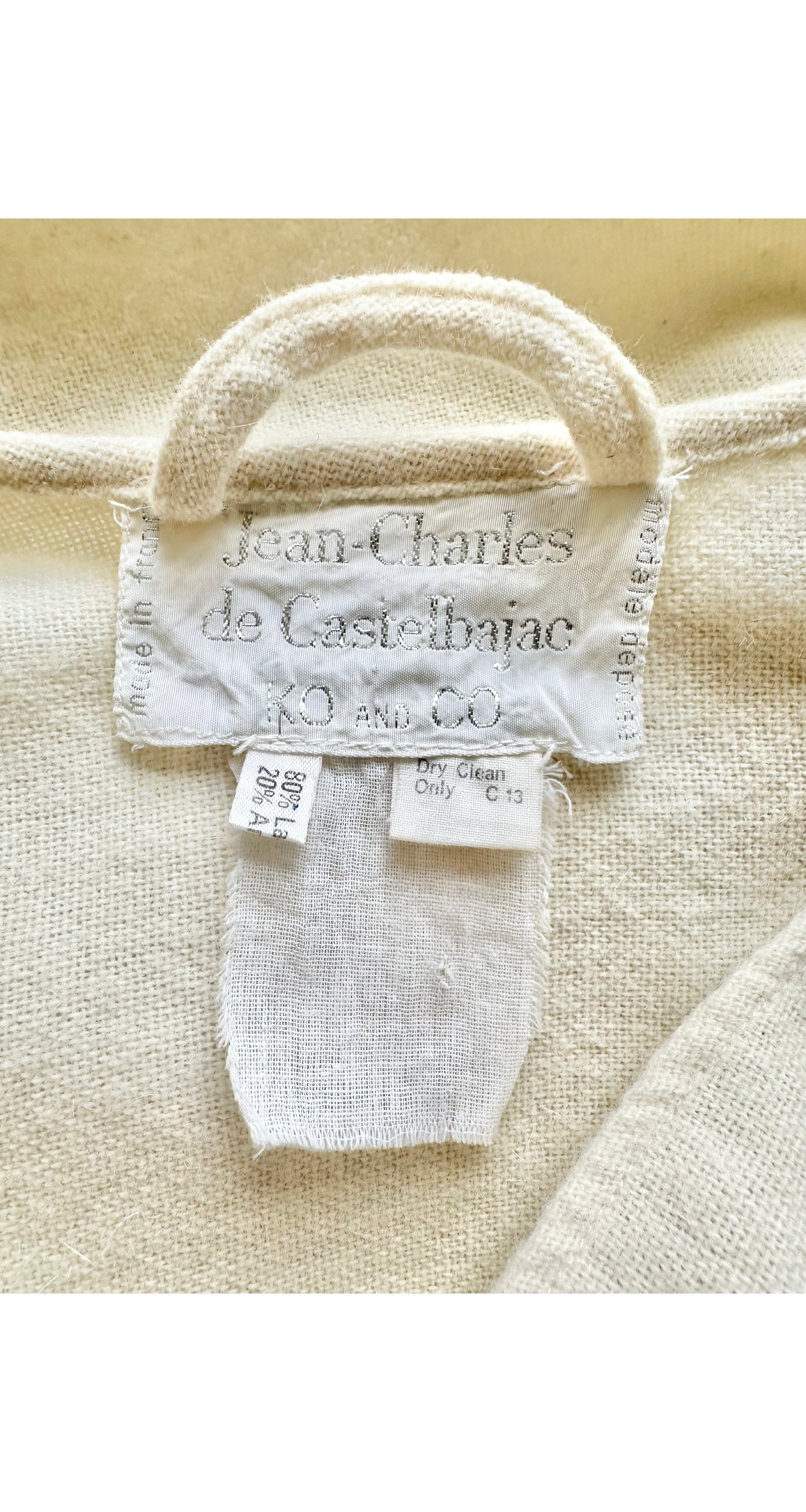 1983-84 F/W Cream Wool Long-Sleeve Zip Dress