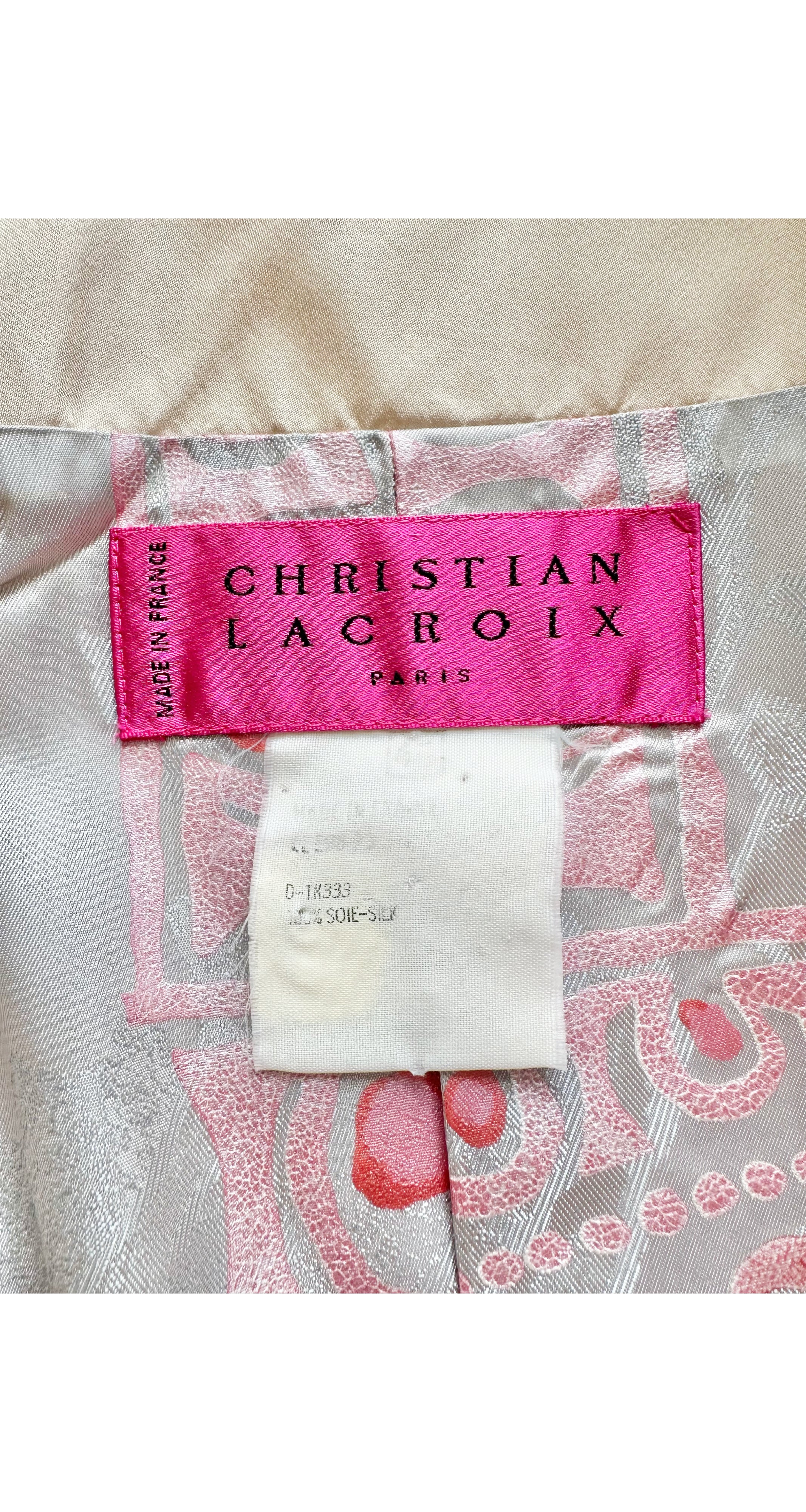 1998 S/S Runway Cream Silk Satin Soutache Jacket