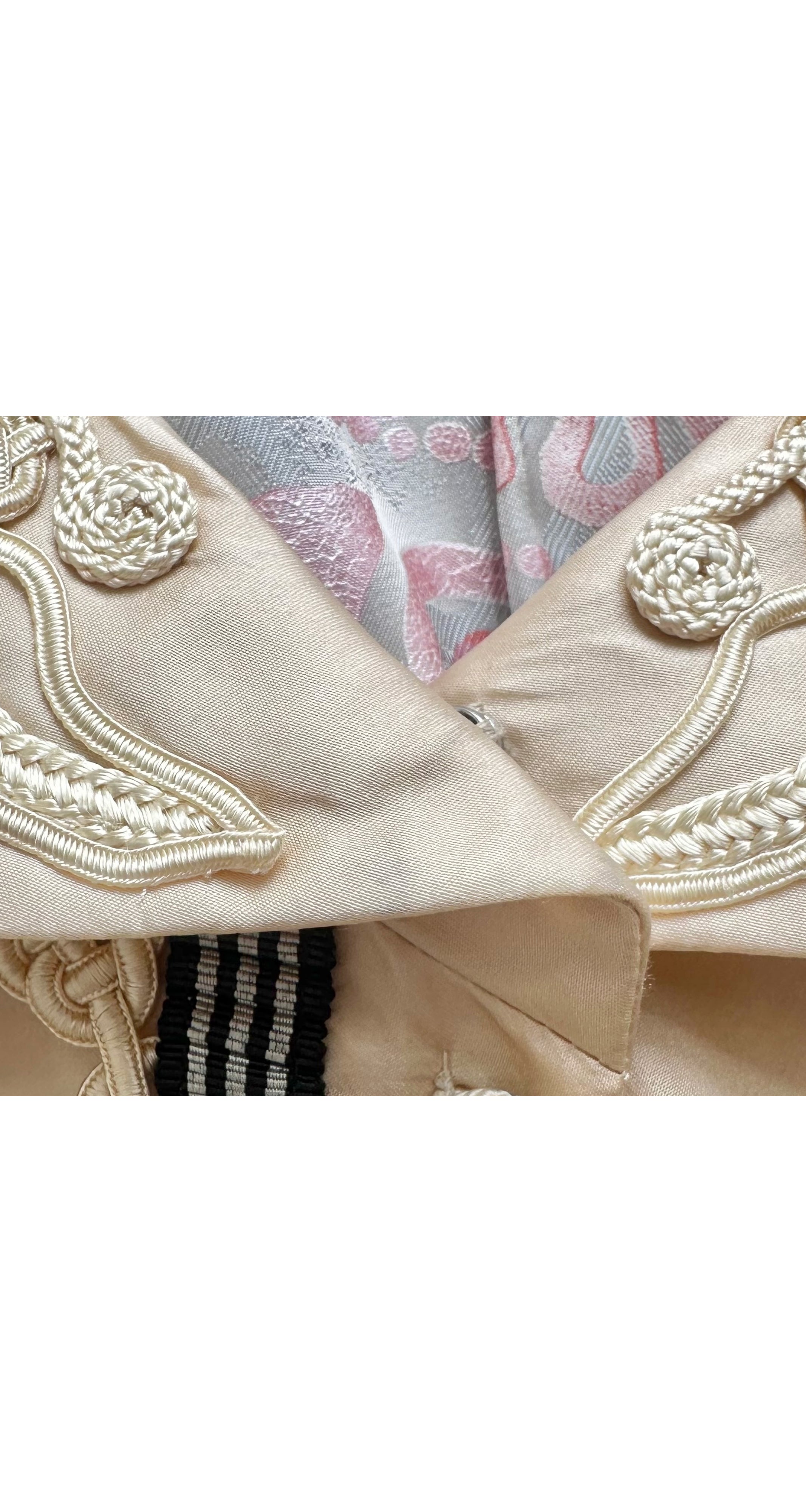 1998 S/S Runway Cream Silk Satin Soutache Jacket