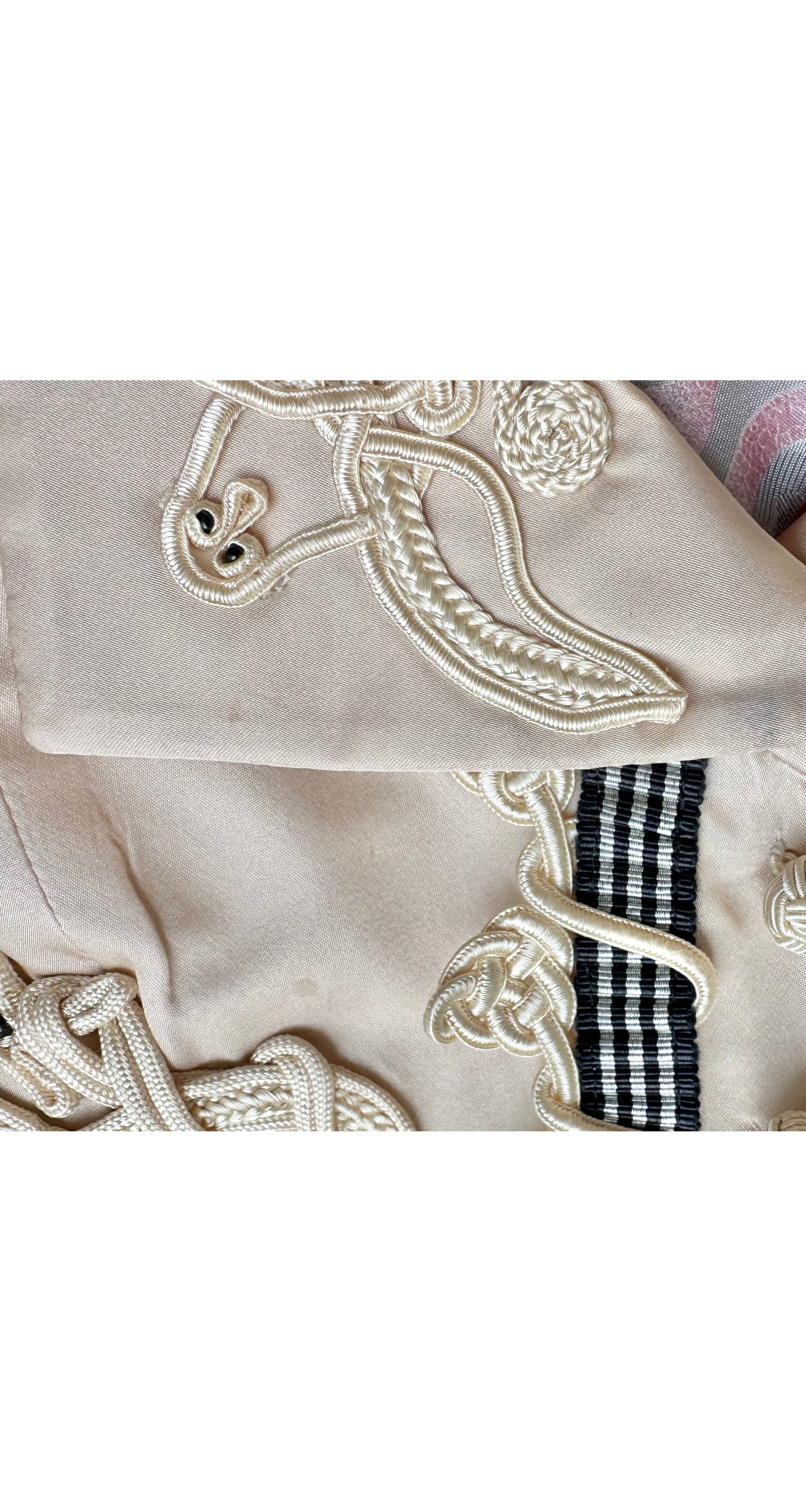 1998 S/S Runway Cream Silk Satin Soutache Jacket