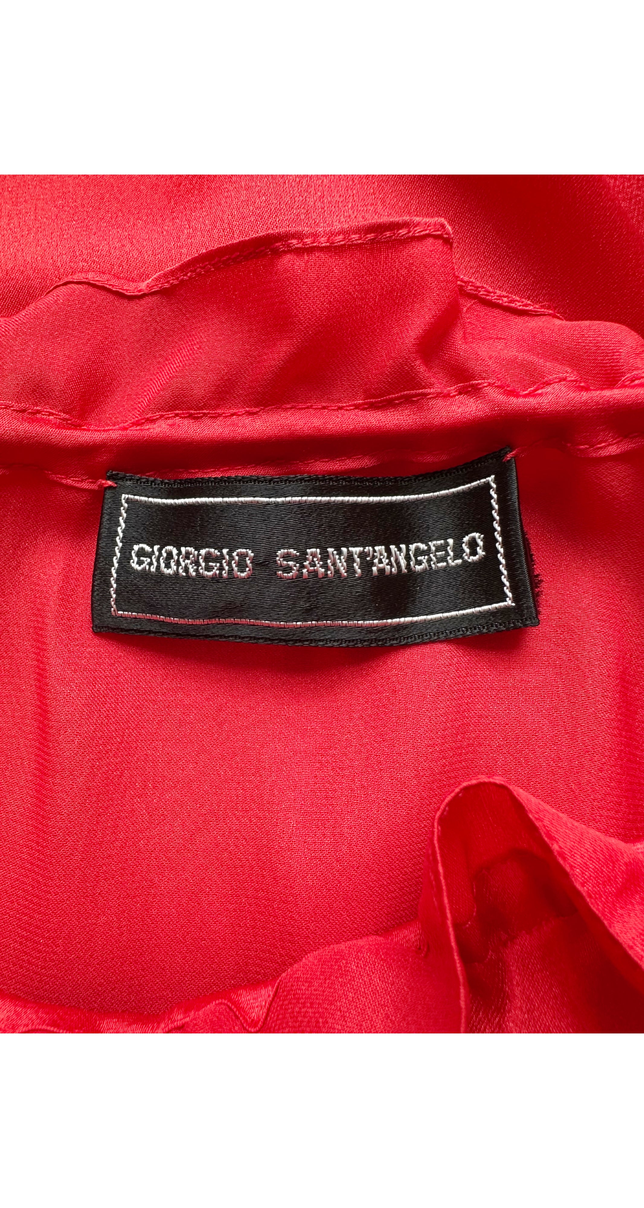 1976-77 F/W Red Organza Balloon Sleeve Blouse