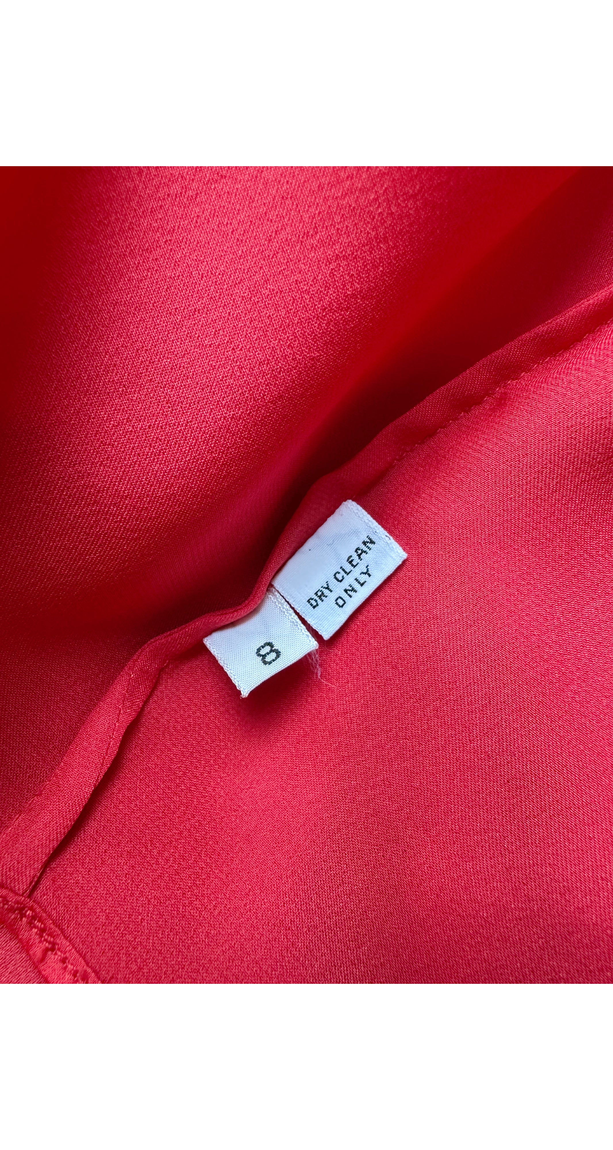 1976-77 F/W Red Organza Balloon Sleeve Blouse