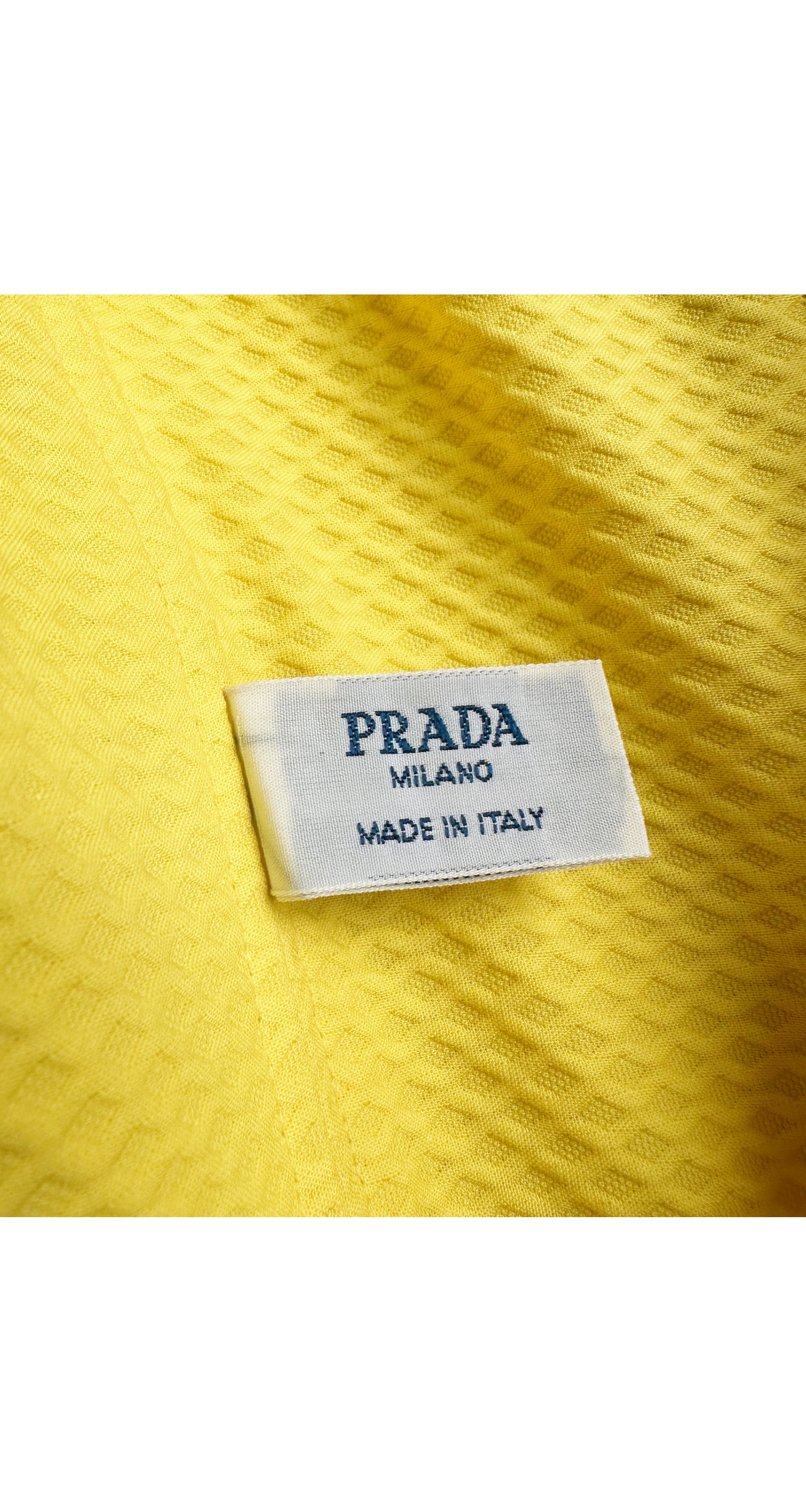 1992 S/S Yellow Cotton Piqué Halter Bustier Top