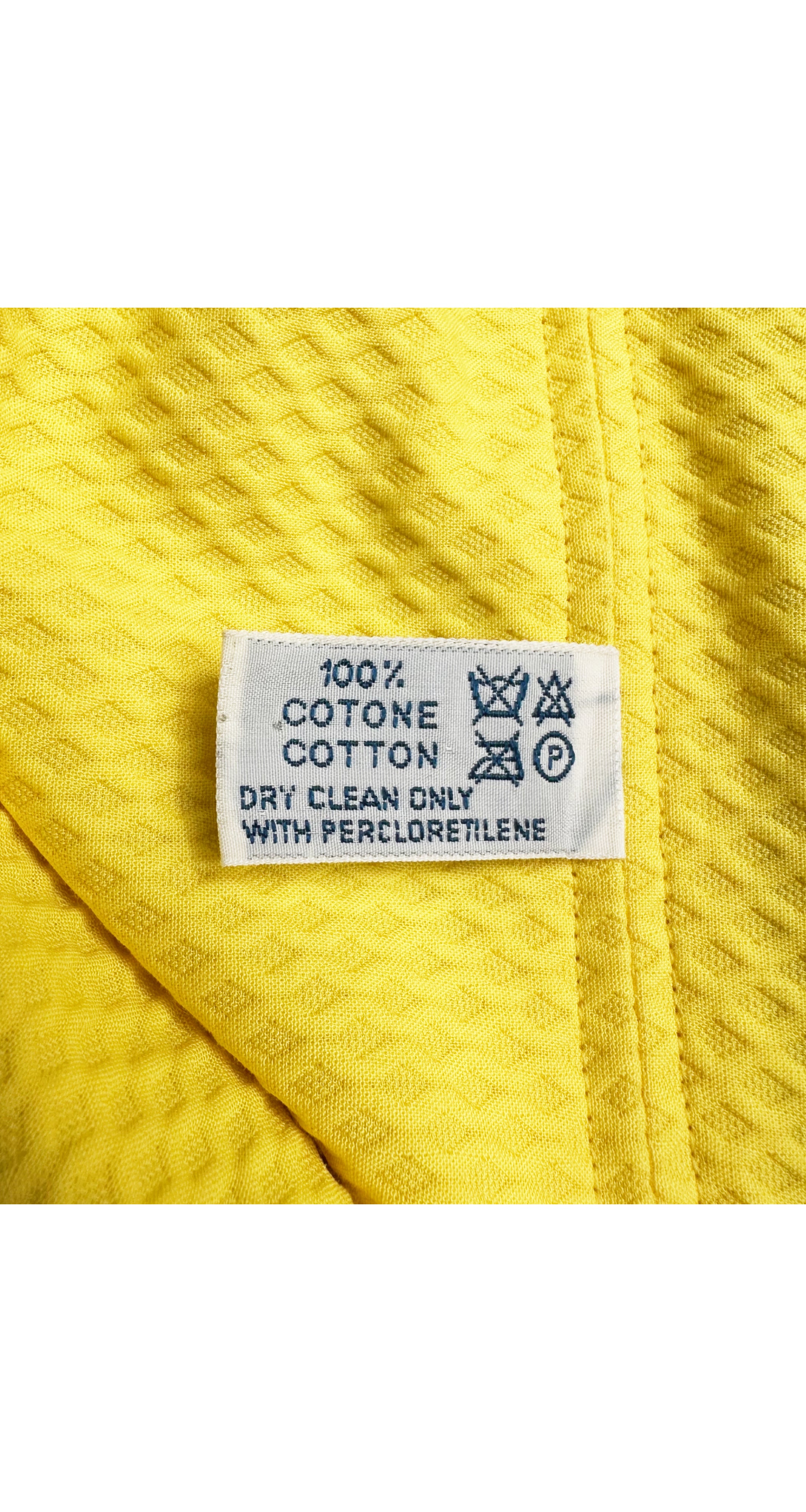 1992 S/S Yellow Cotton Piqué Halter Bustier Top