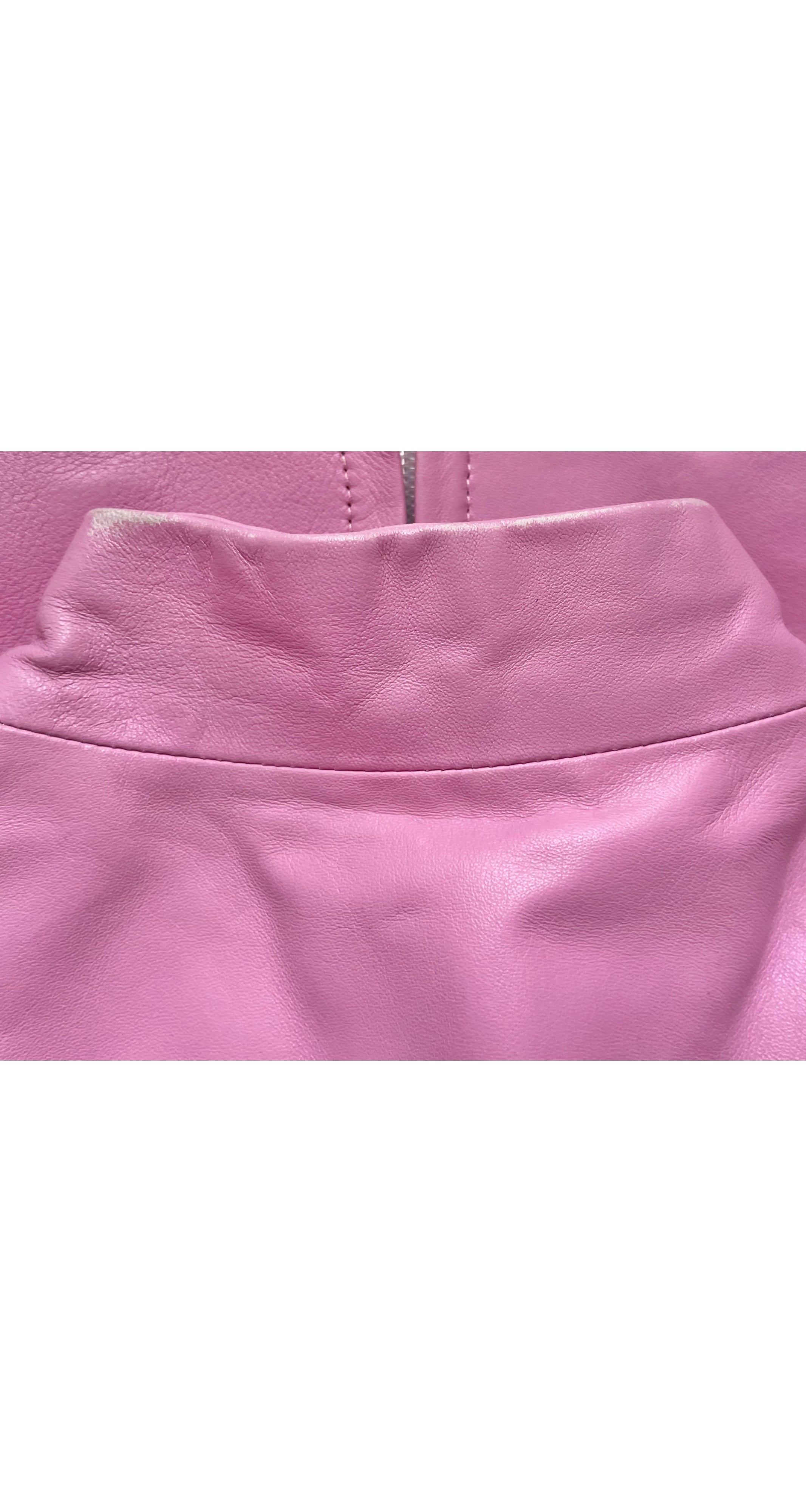 2000s Pink Ostrich Skin & Lambskin Three-Piece Outfit