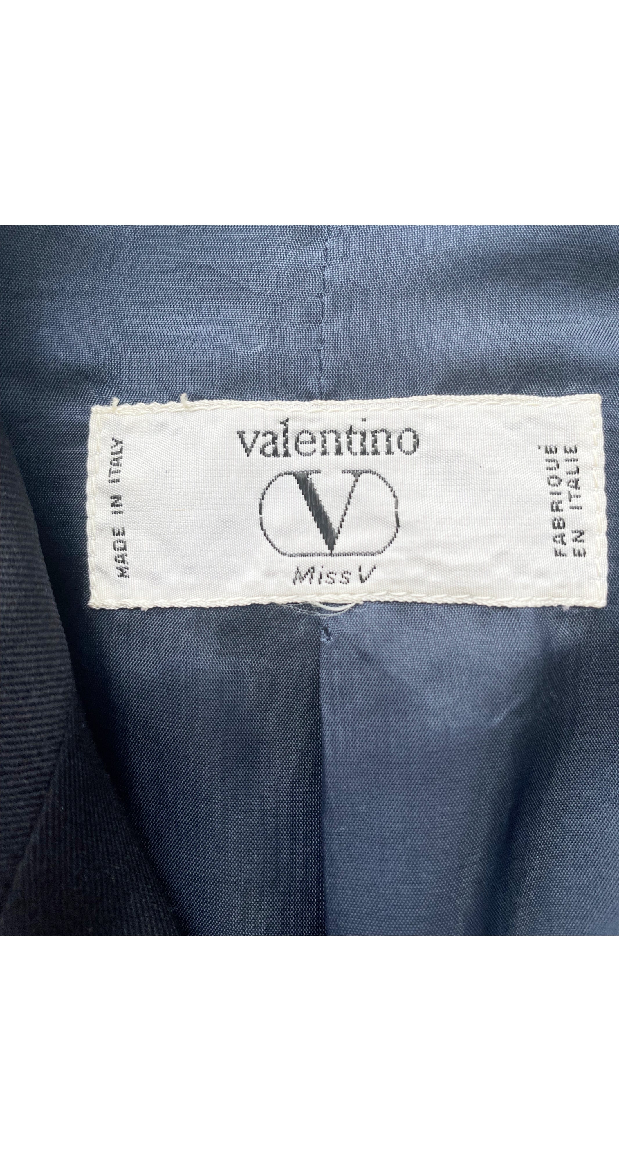 1980s Navy Blue Wool Double-Breasted Bomber Jacket