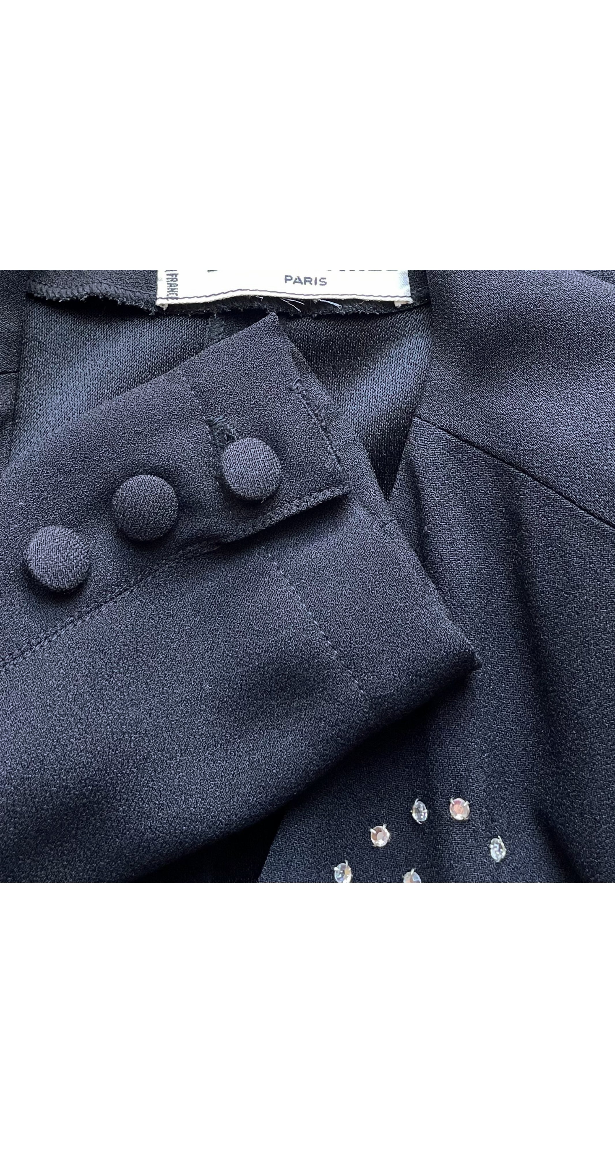 1988-85 F/W Rhinestone Encrusted Black Rayon Bolero Jacket