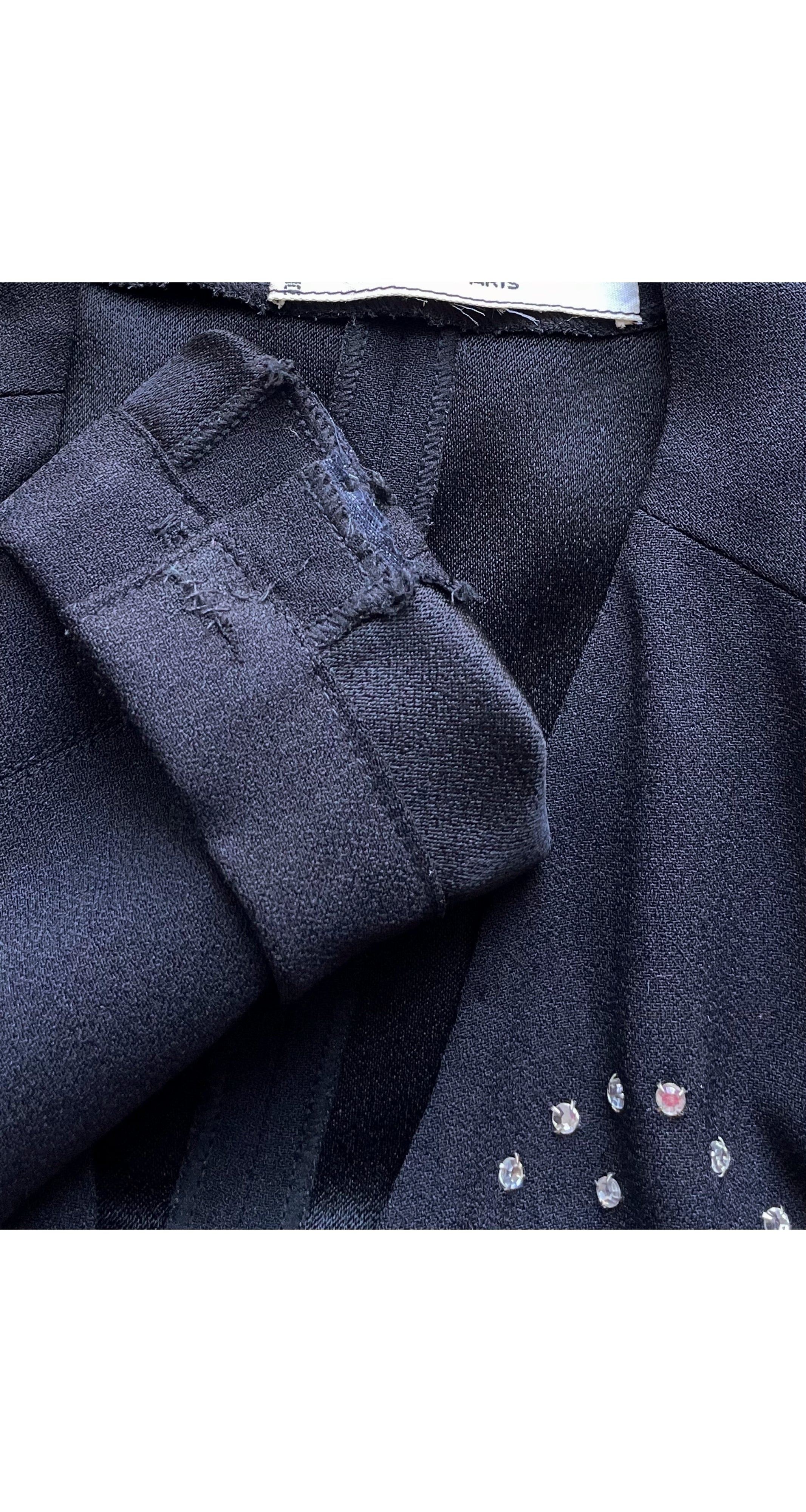 1988-85 F/W Rhinestone Encrusted Black Rayon Bolero Jacket