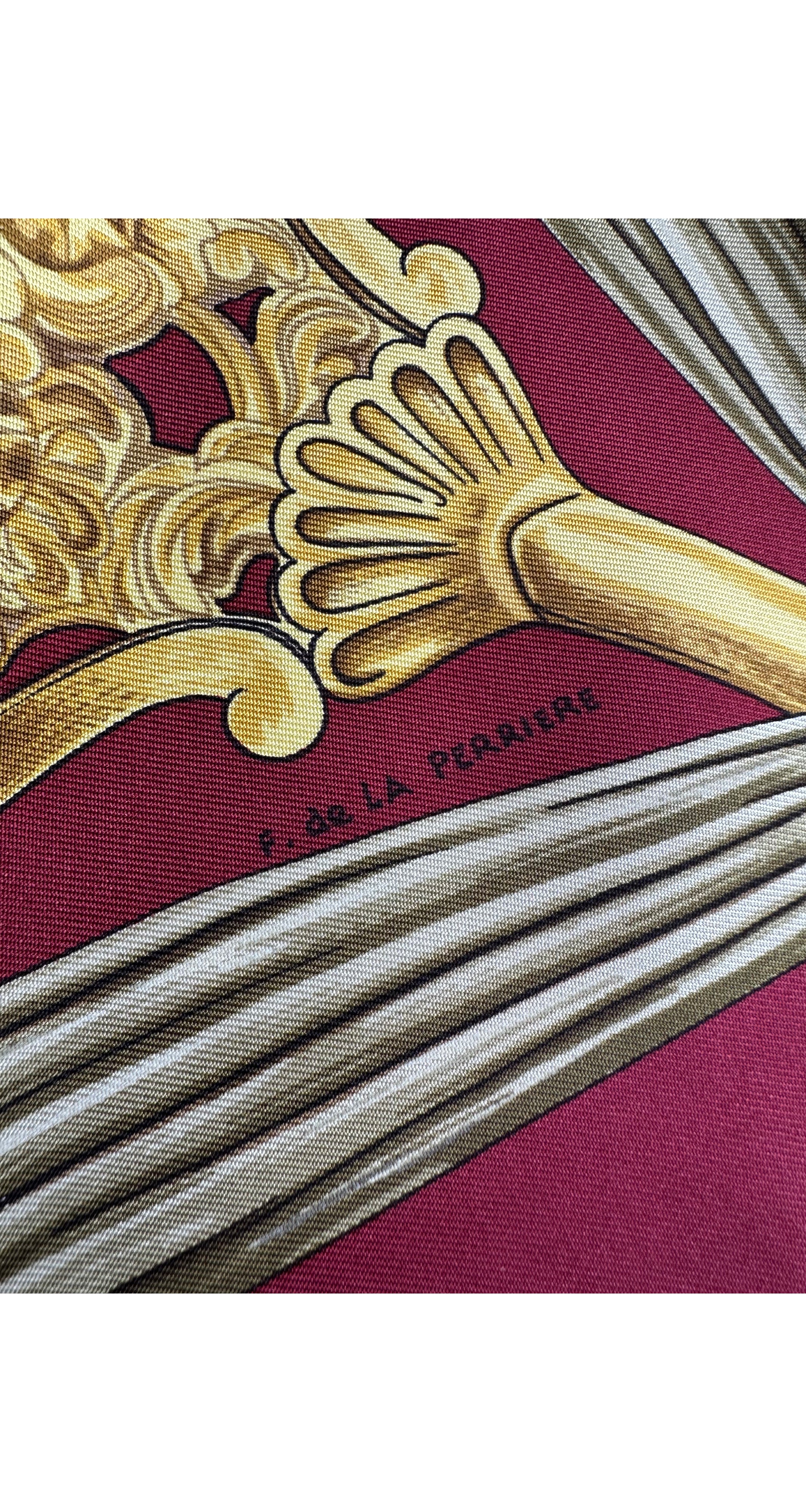 1964 "Étriers" by Françoise de la Perrière Equestrian Silk Twill Scarf