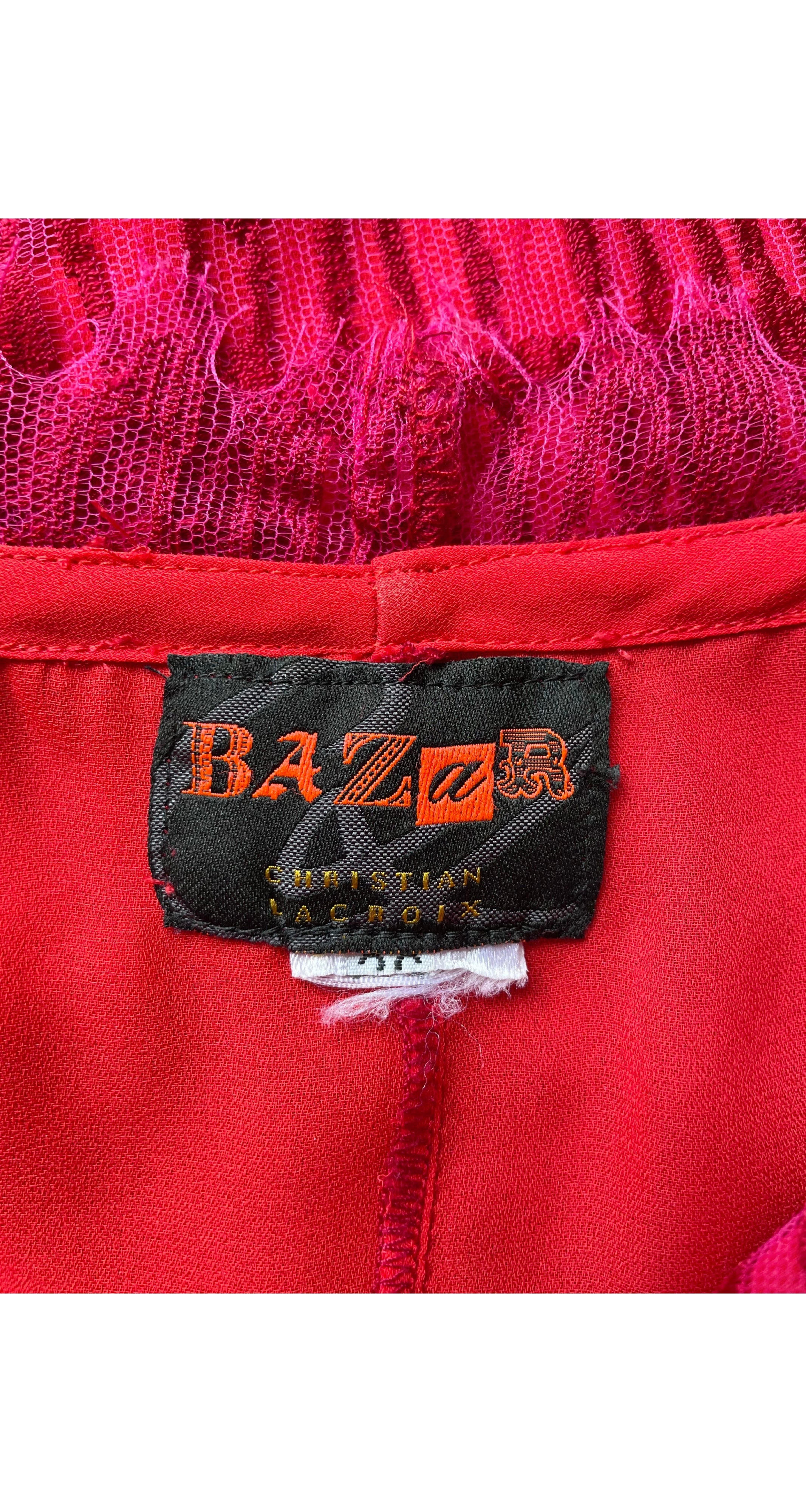 2000s Hot Pink Lace Sleeveless Mini Dress