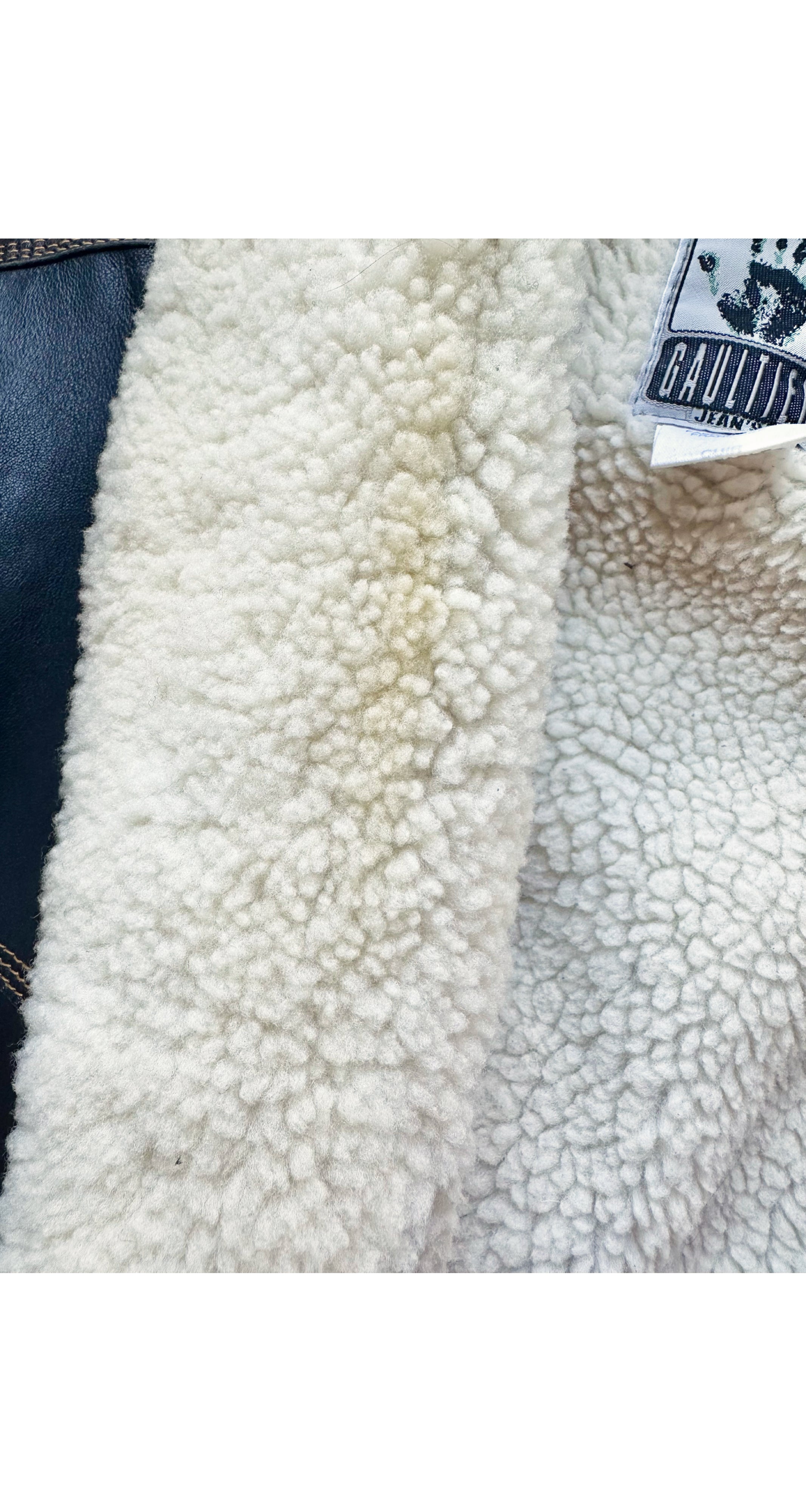 1990s Men's Black Leather Sheepskin Jacket & Pant Set