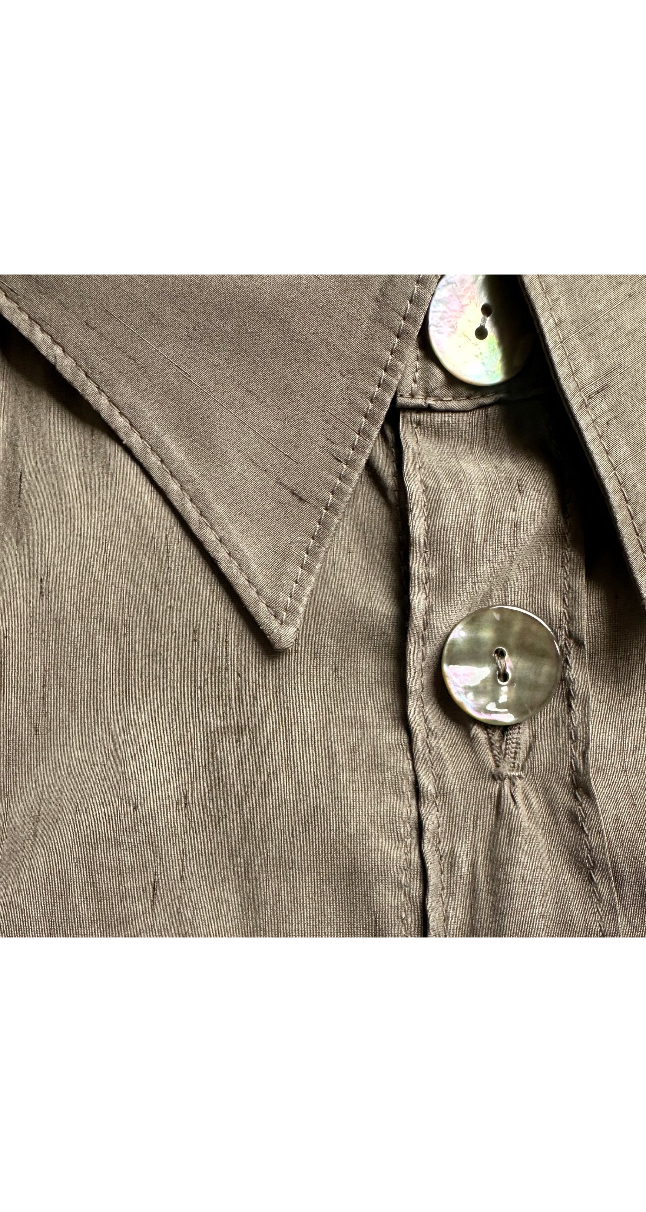 2011 S/S Taupe Utility Button-Up Maxi Dress