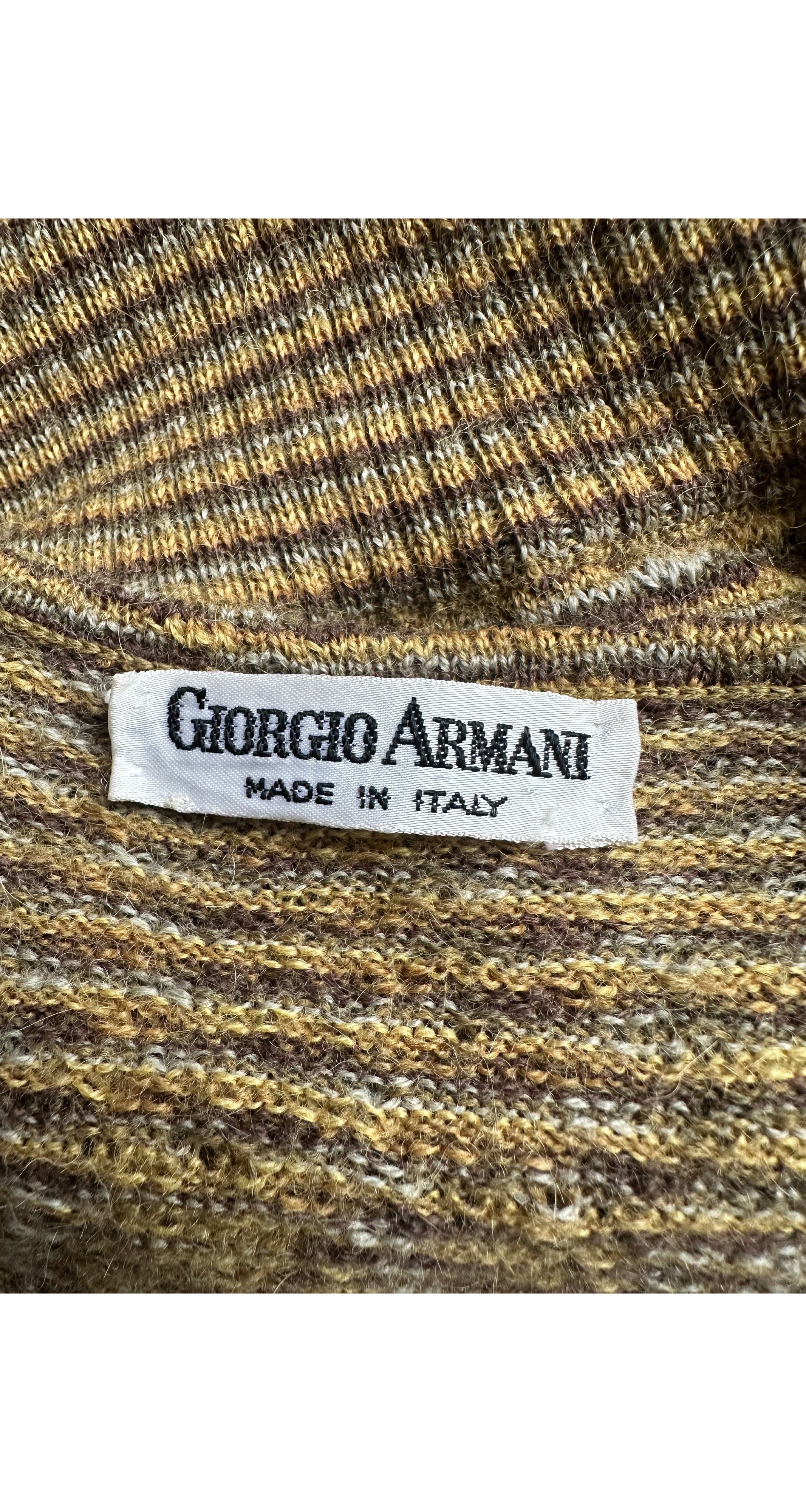 1970s Striped Wool Deep V-Neck Sweater Vest