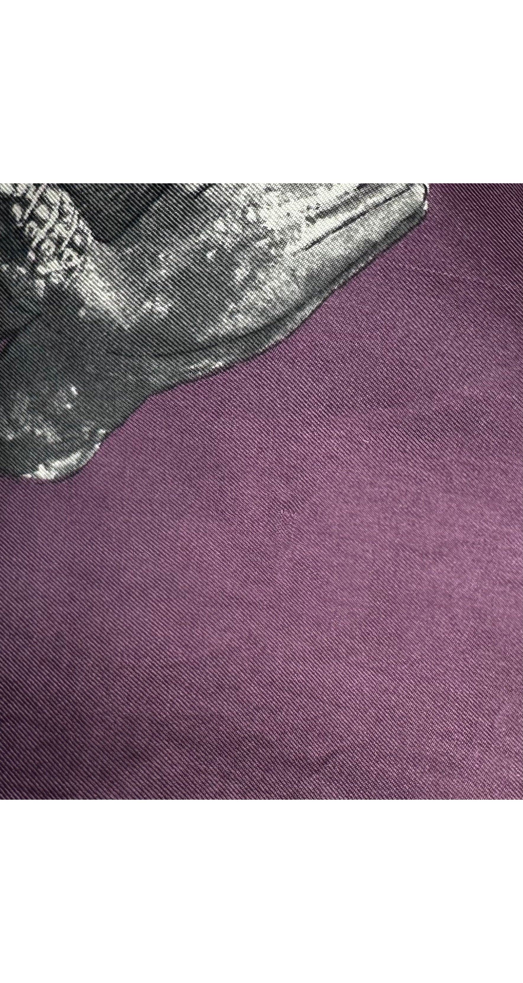 1950s Deity Print Olive & Aubergine Silk Twill Scarf