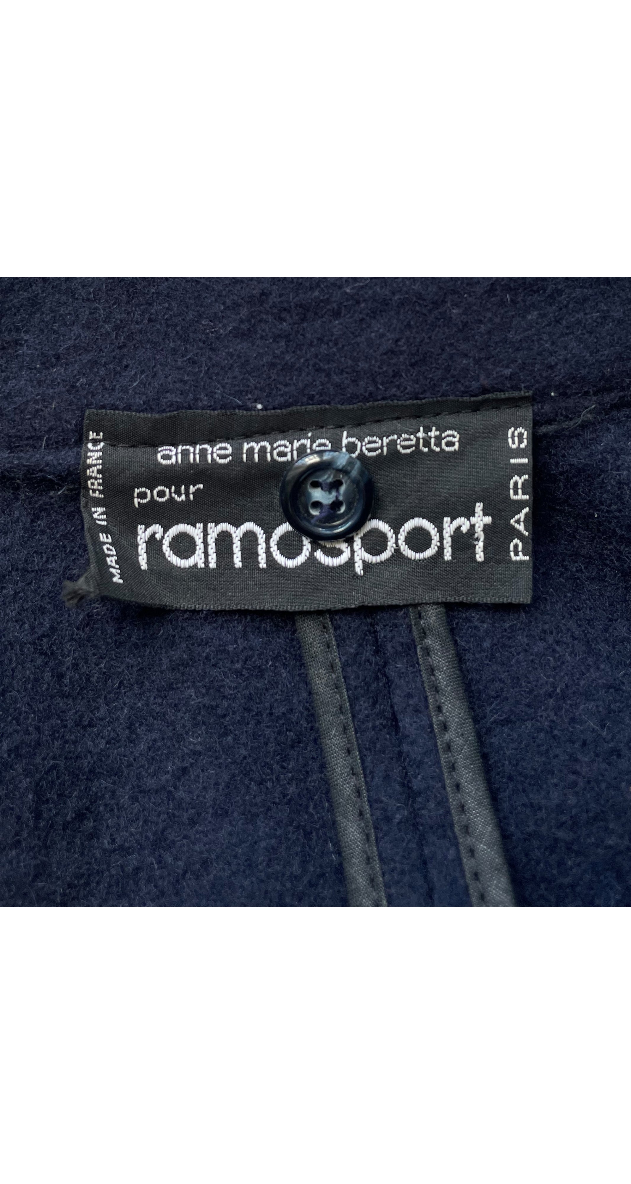 1970s Navy Boiled Wool Collared Cape