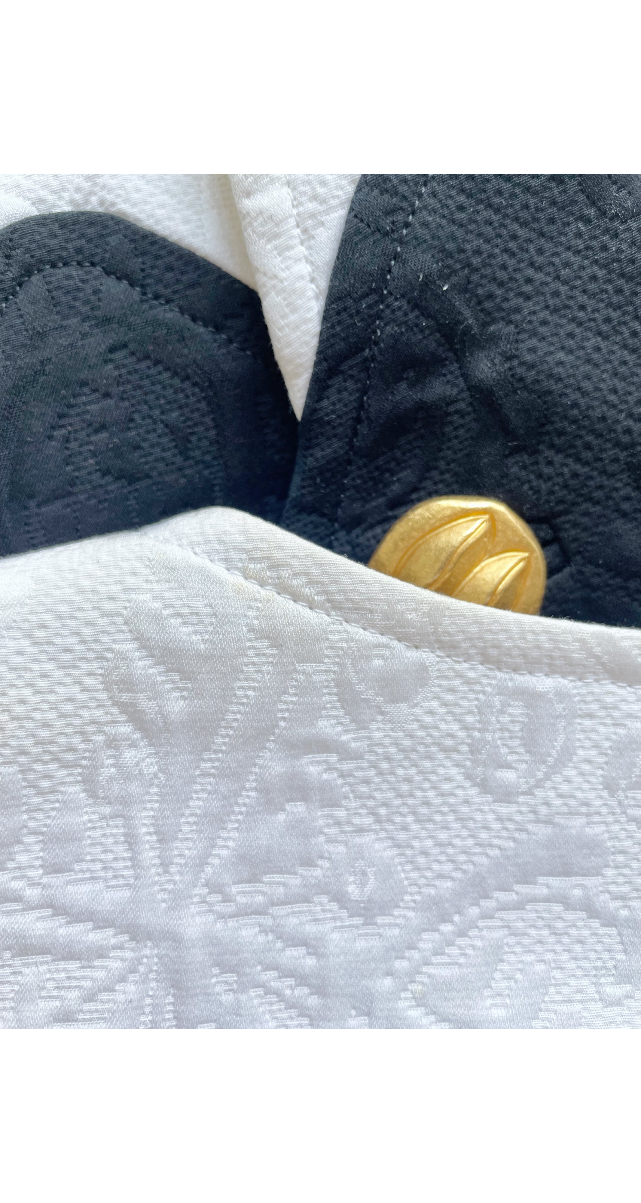 1993 S/S Black & White Cotton Brocade Jacket