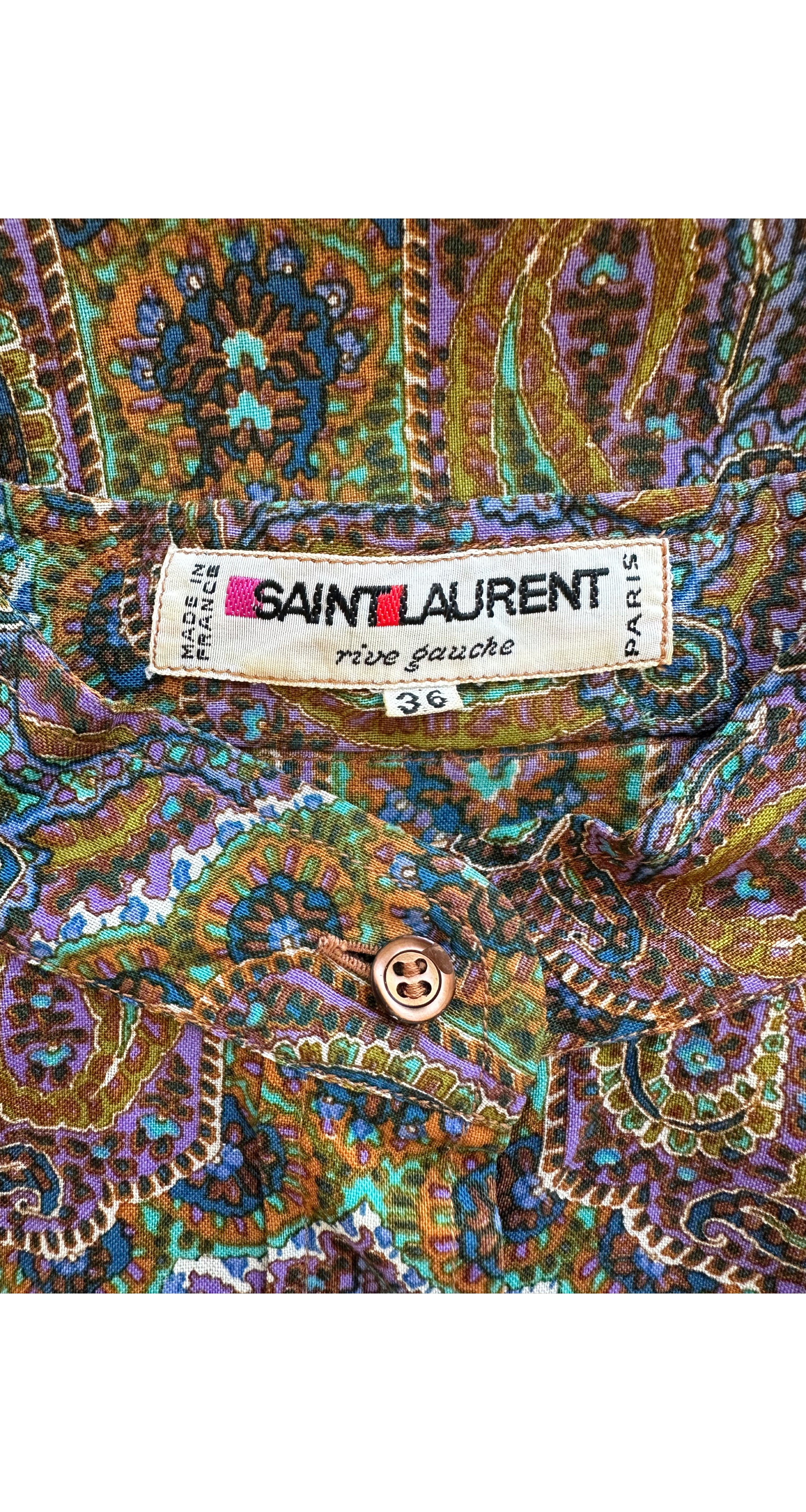 1977-78 F/W Paisley Print Wool Challis Tunic Top