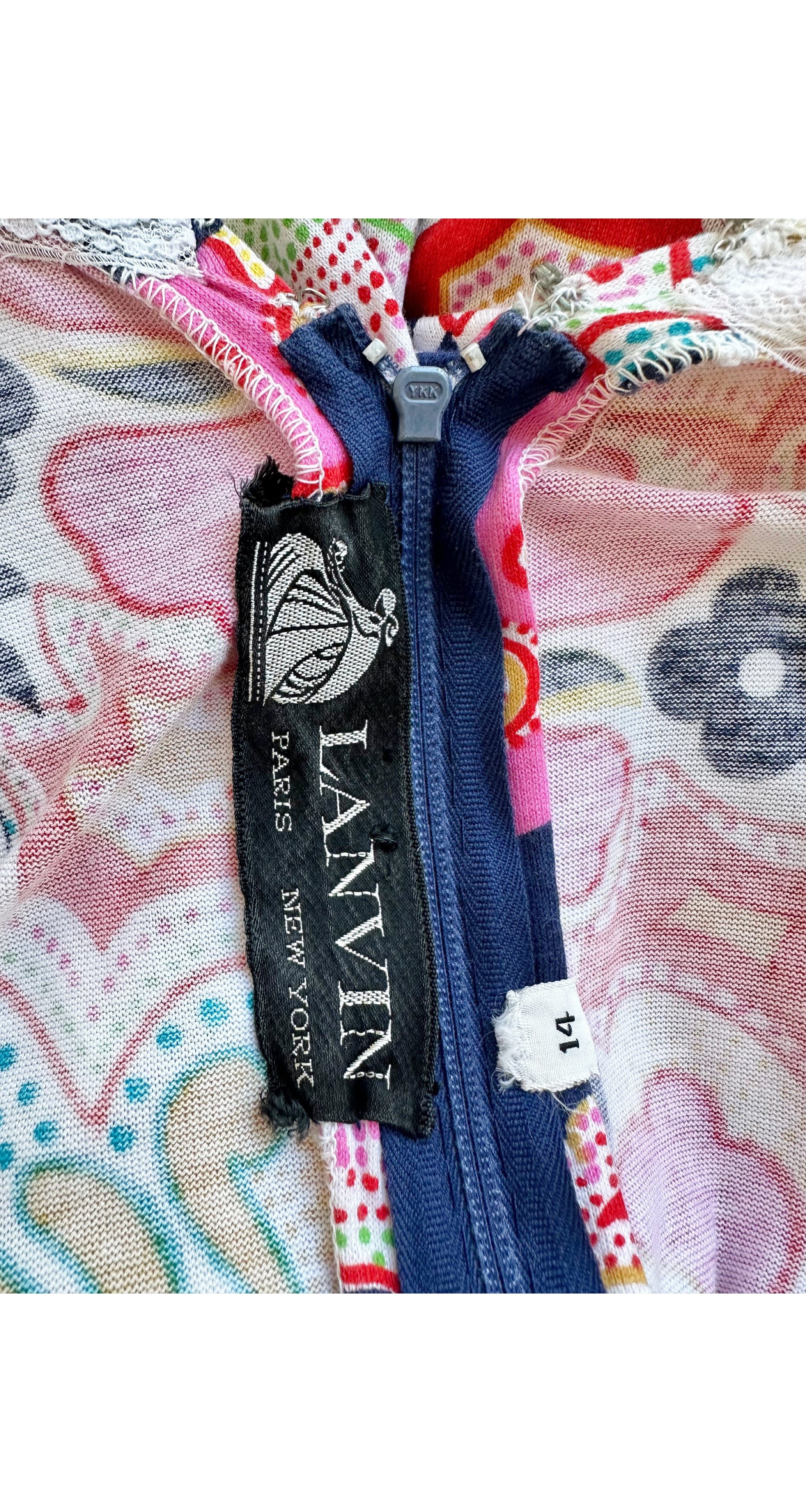 1970s Abstract Print Cotton Jersey Maxi Dress & Scarf Set