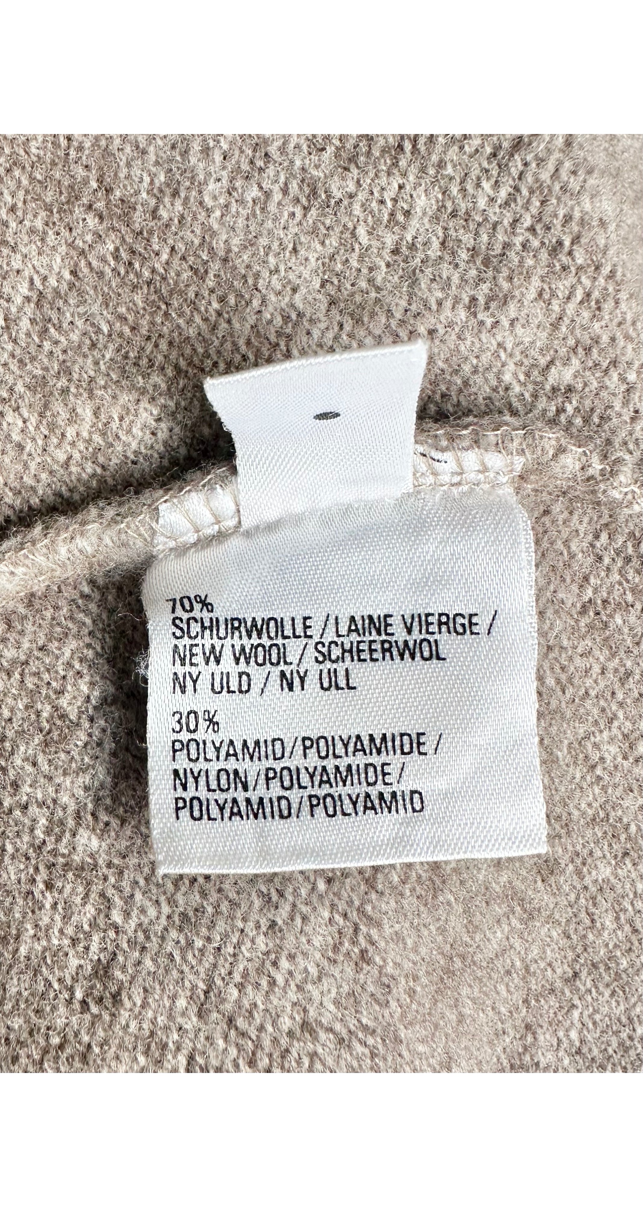 1970s Logo Taupe Mélange Wool Turtleneck Sweater