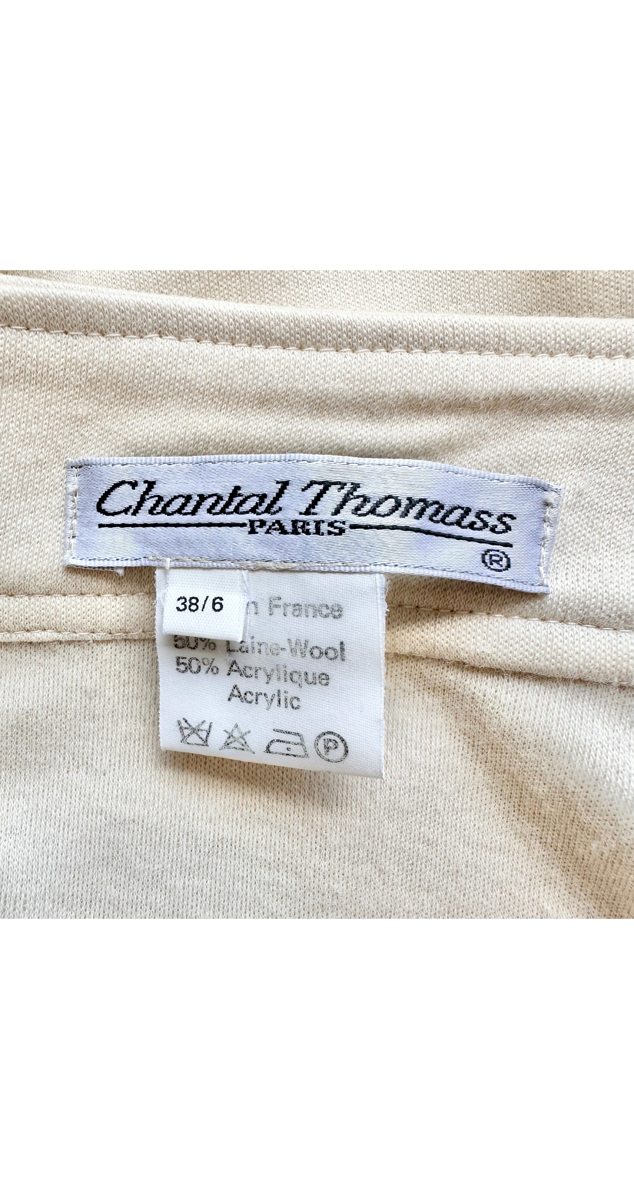 1989-90 F/W Ecru Wool Jersey Draped Skirt