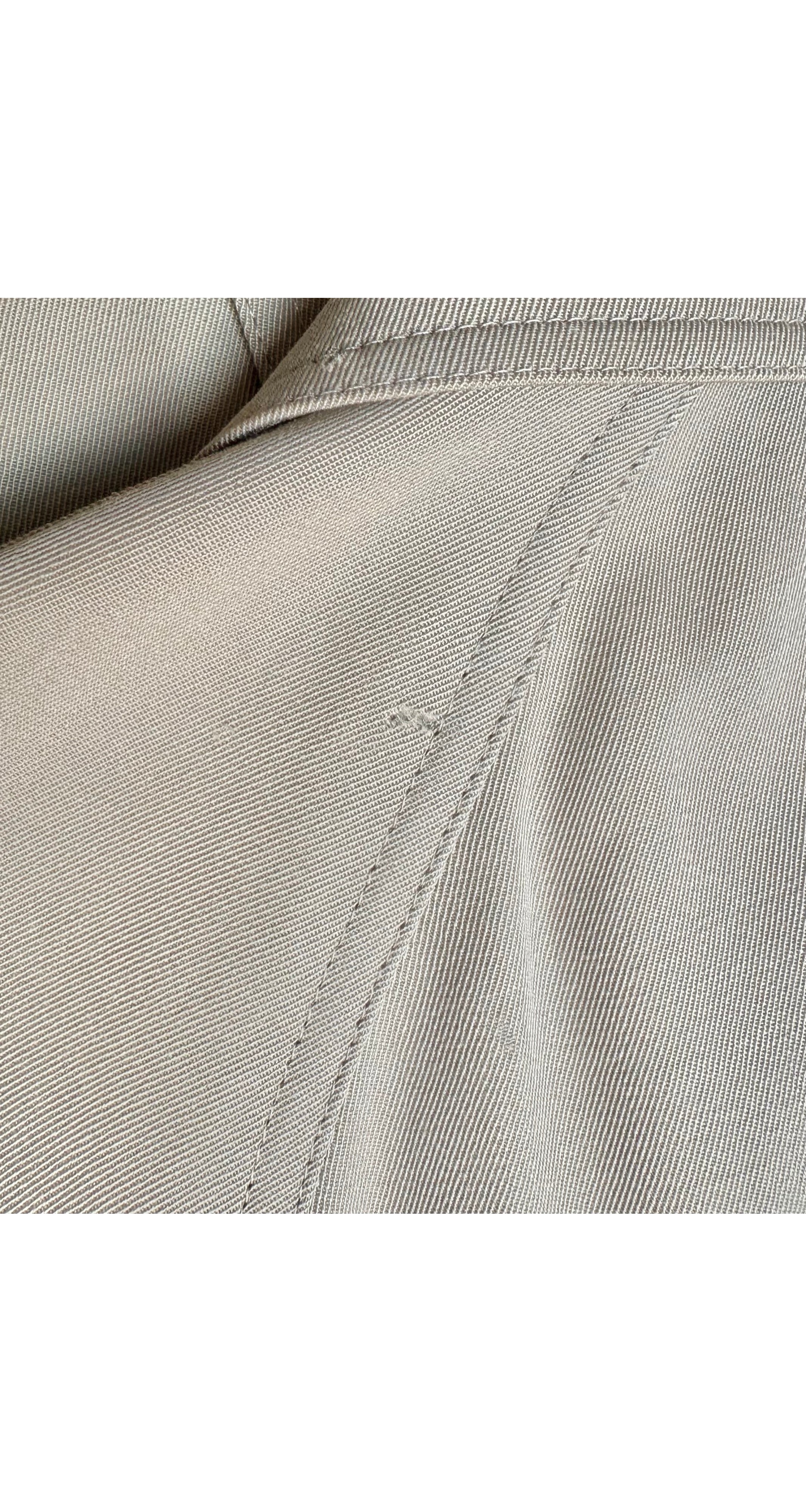 1980s Khaki Wool Gabardine Double-Breasted Trench Coat