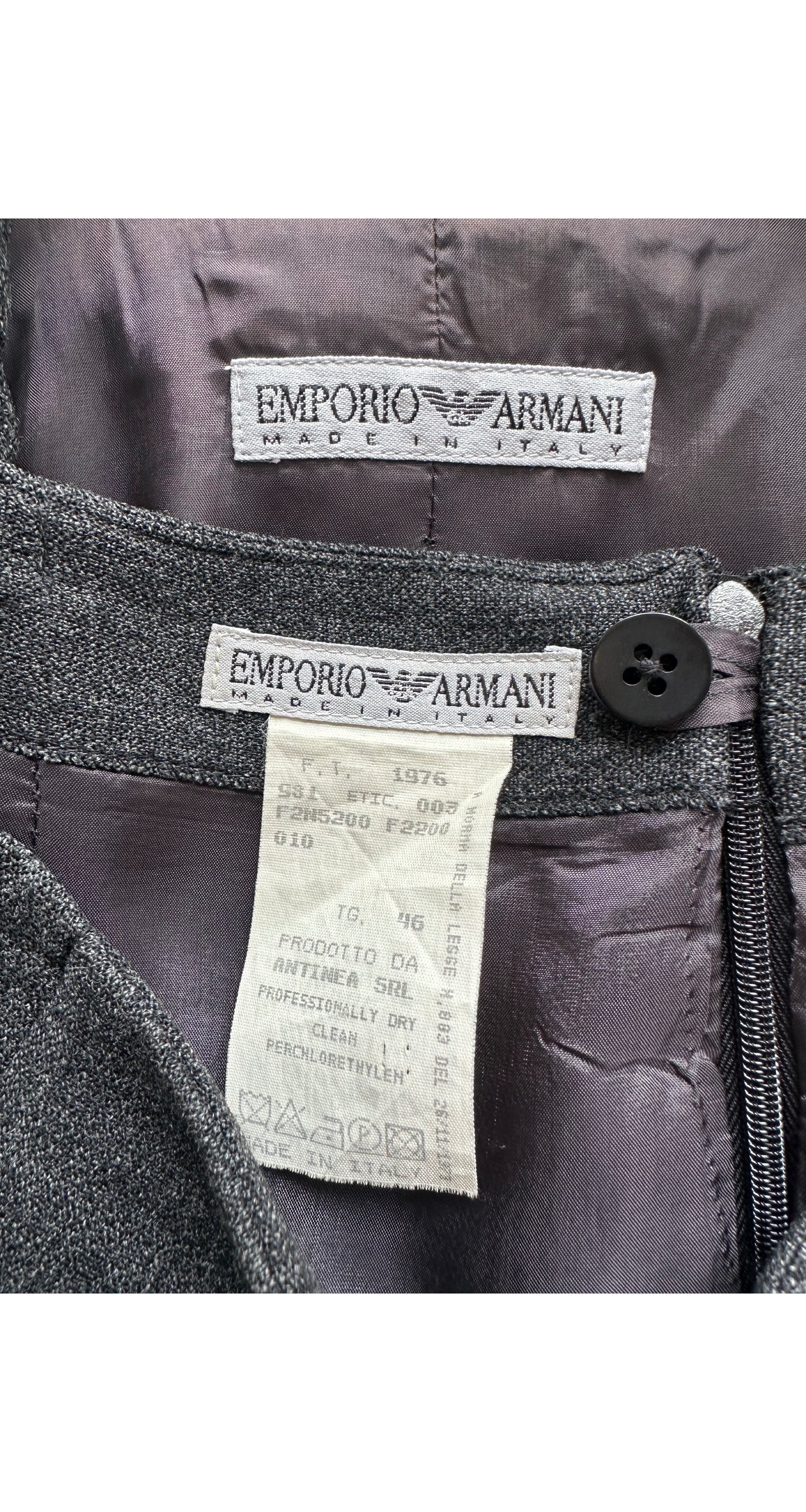 1997-98 F/W Gray Wool Asymmetrical Maxi Skirt Suit