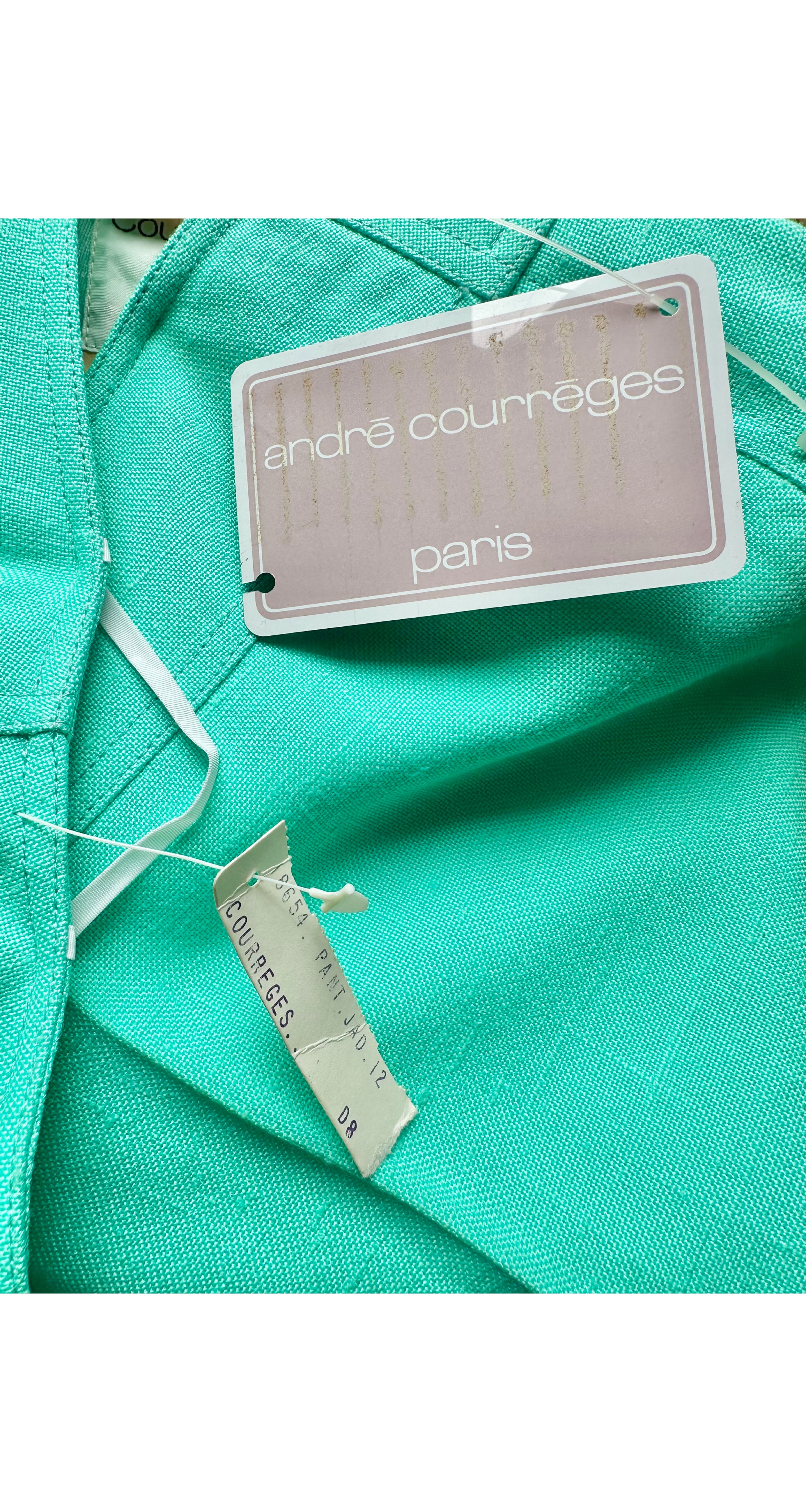 1970s NWT Turquoise Rayon Straight-Leg Trousers