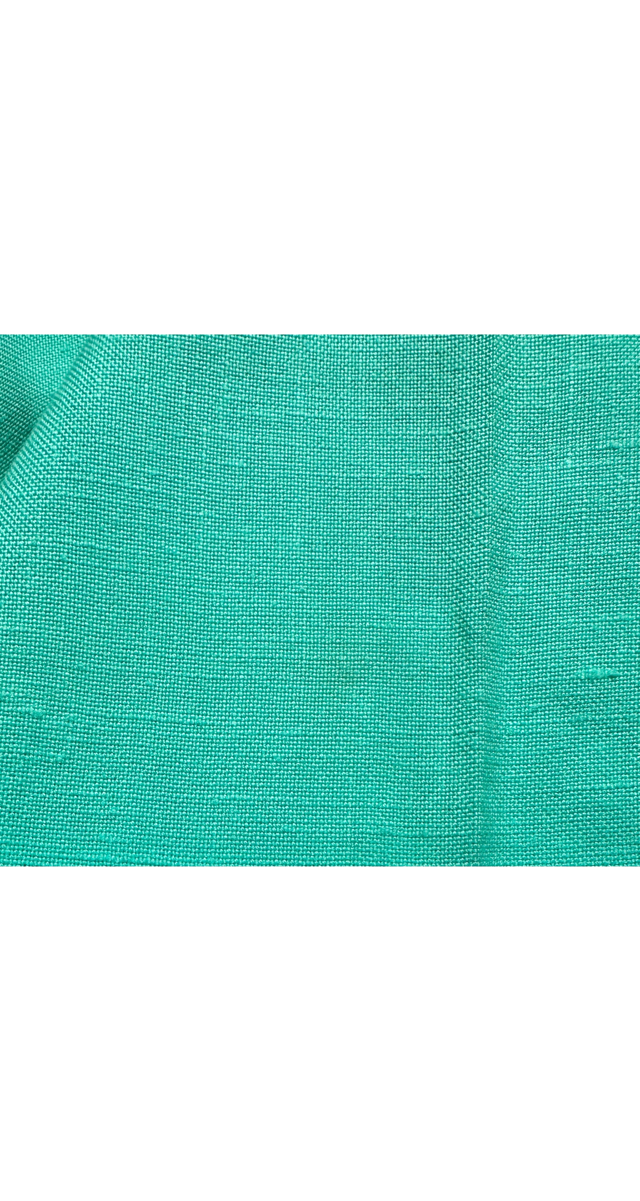 1970s NWT Turquoise Rayon Straight-Leg Trousers