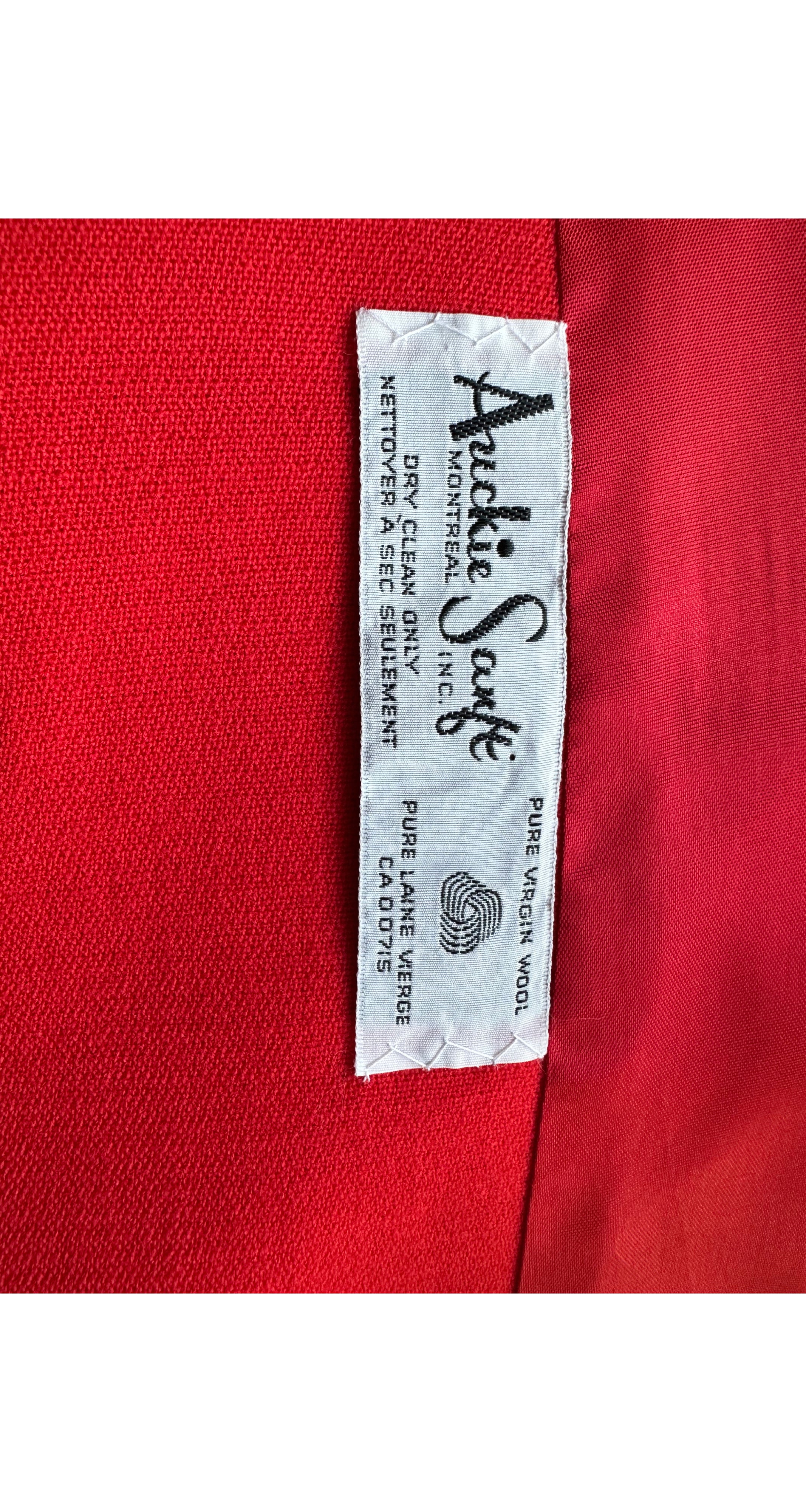 1970s Vermilion Red Wool Double-Breasted Coat
