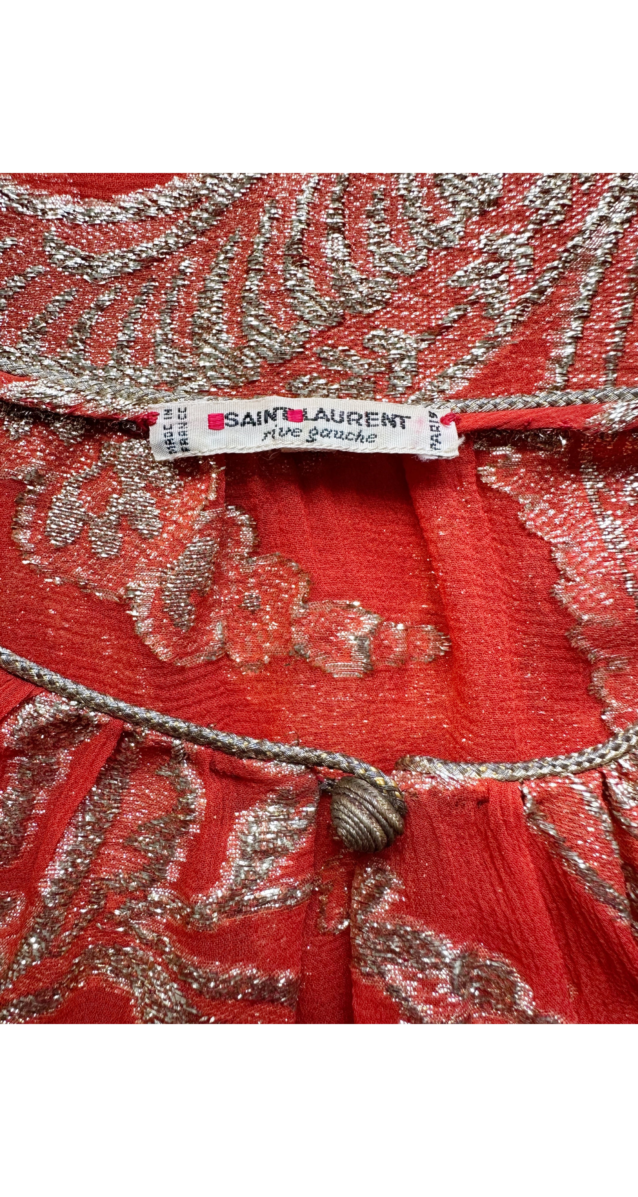 1976-77 F/W Russian Collection Paisley Lurex Orange Silk Blouse