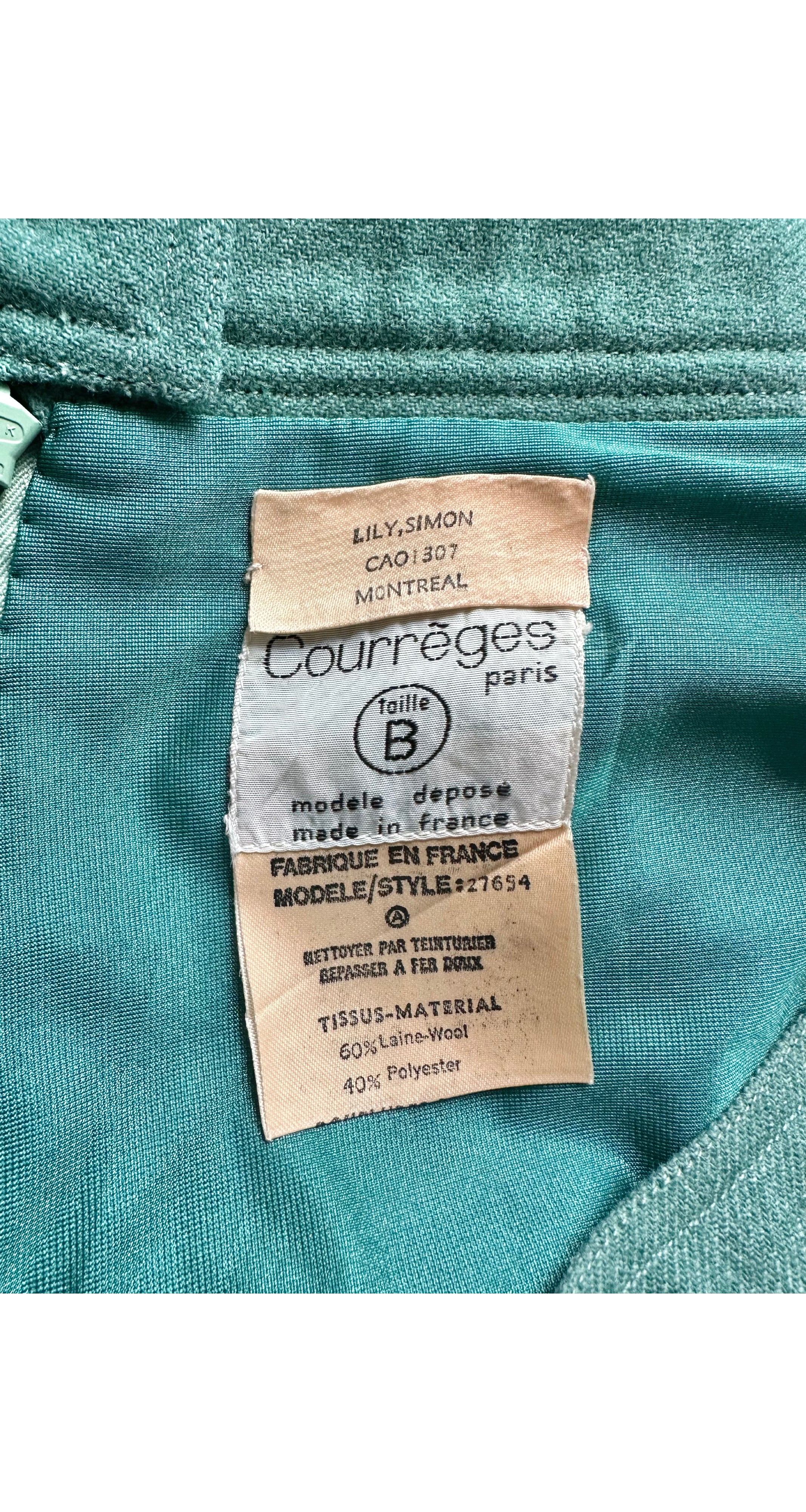 1970s Logo Green Wool Straight-Leg Trousers