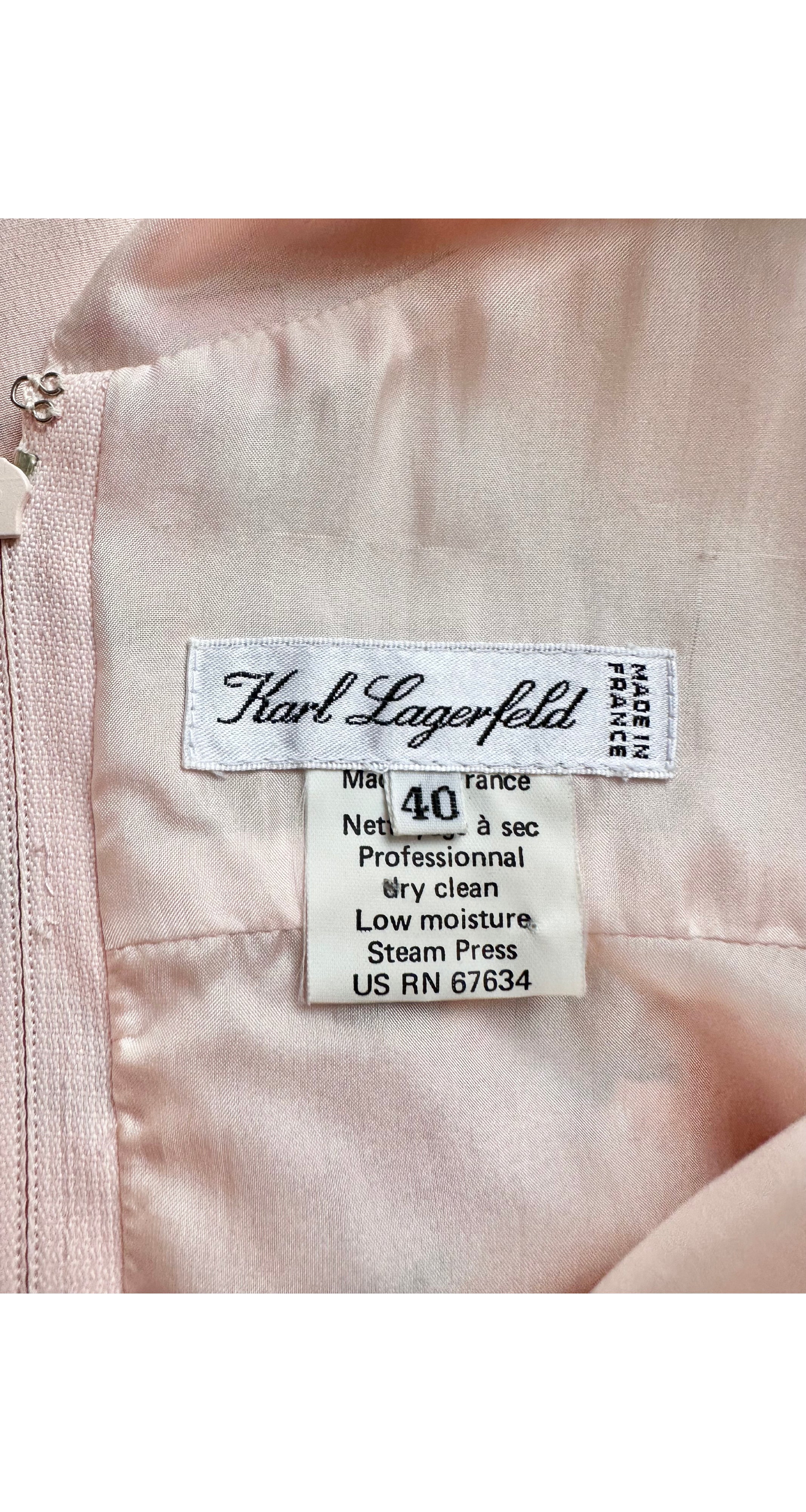 1988 S/S Novelty Print Pink Silk Mini Dress