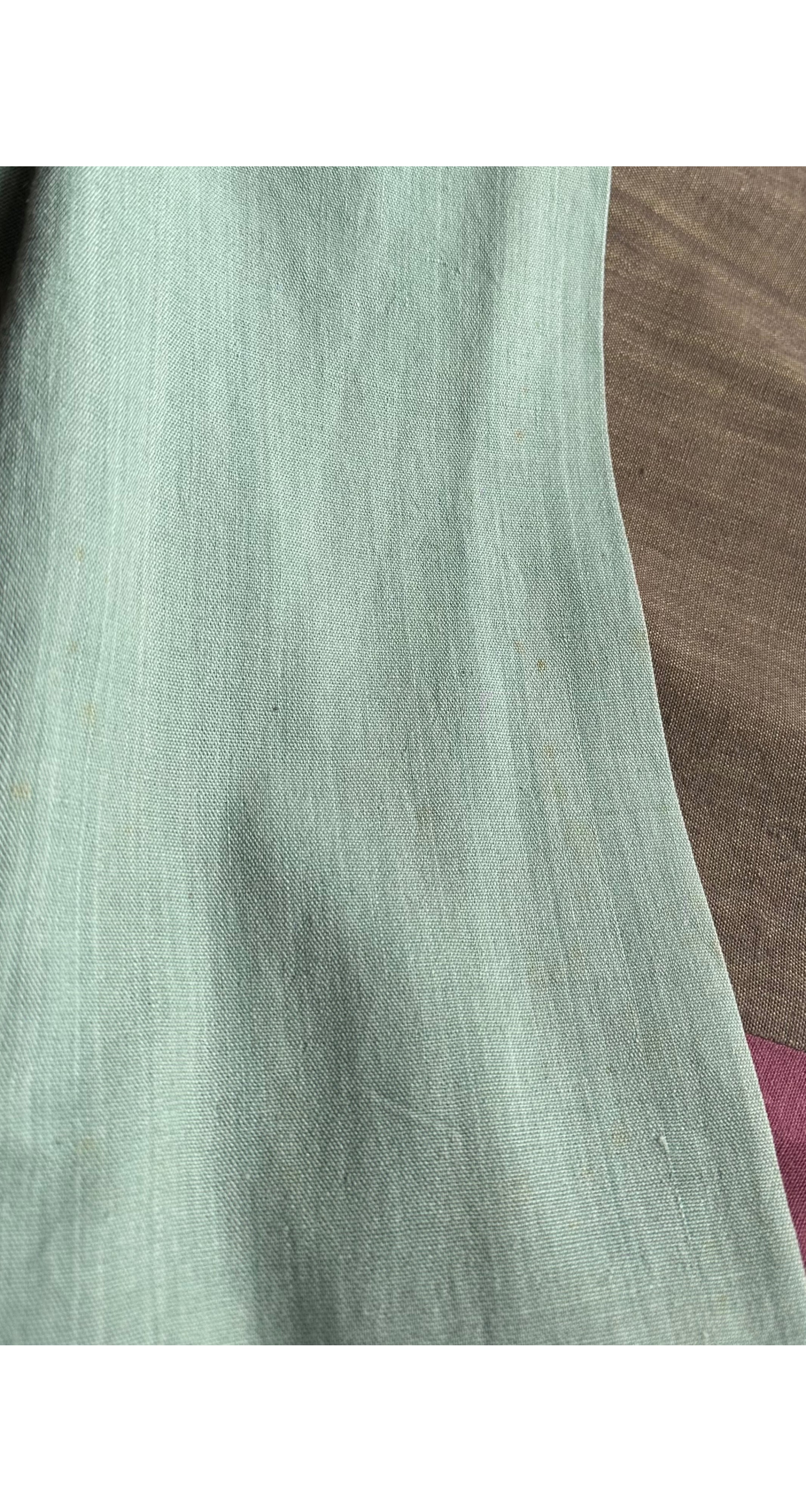 1970s Scenic Embroidered Striped Cotton Maxi Dress