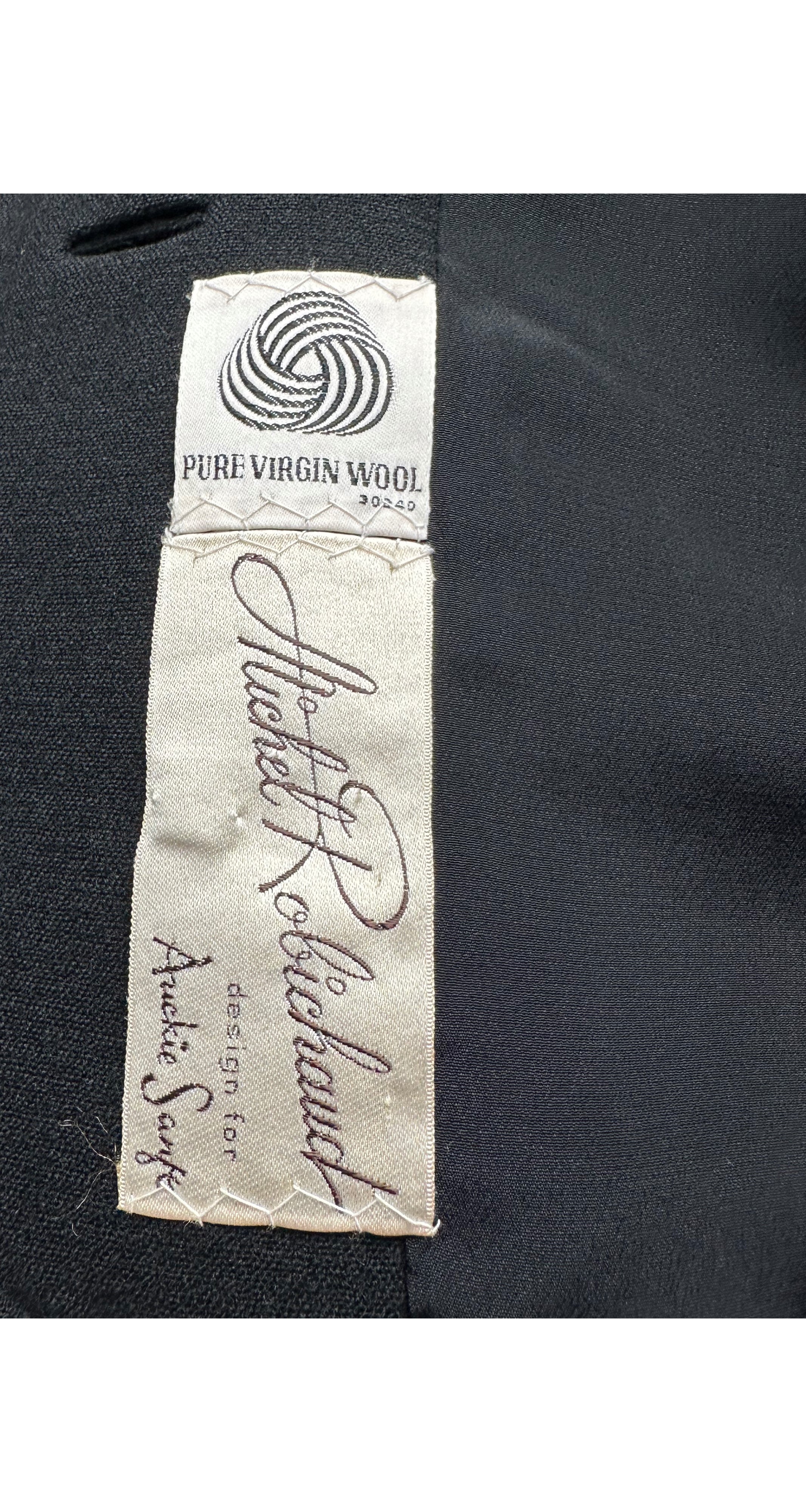 1970s Black Wool Culotte Jumpsuit & Jacket Set