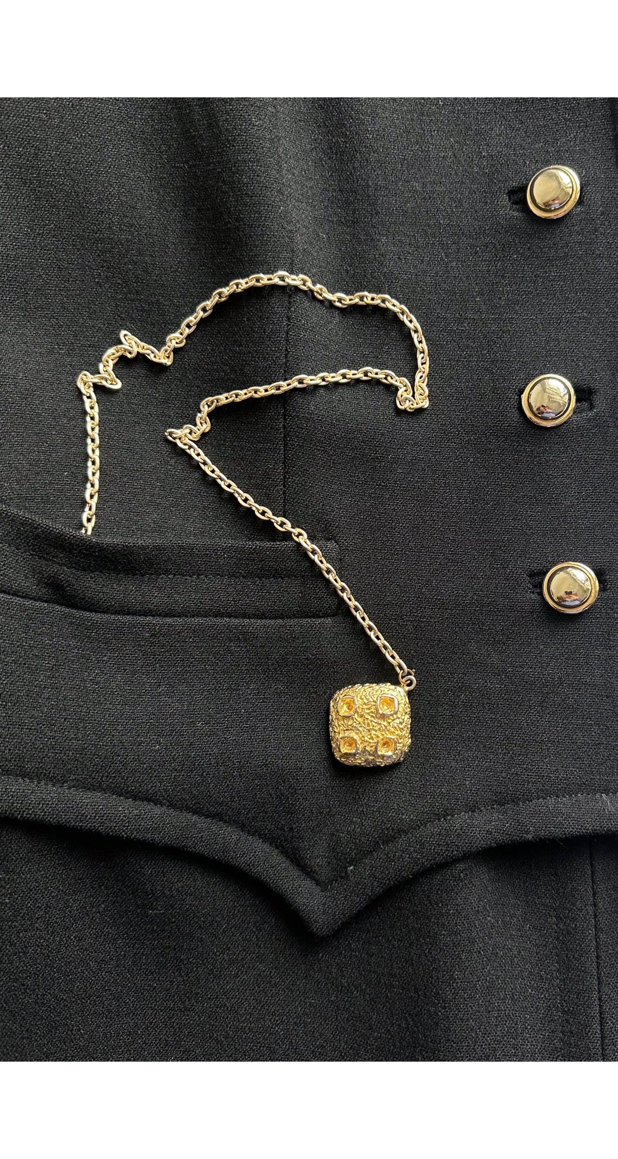 1970s Black Wool Culotte Jumpsuit & Jacket Set