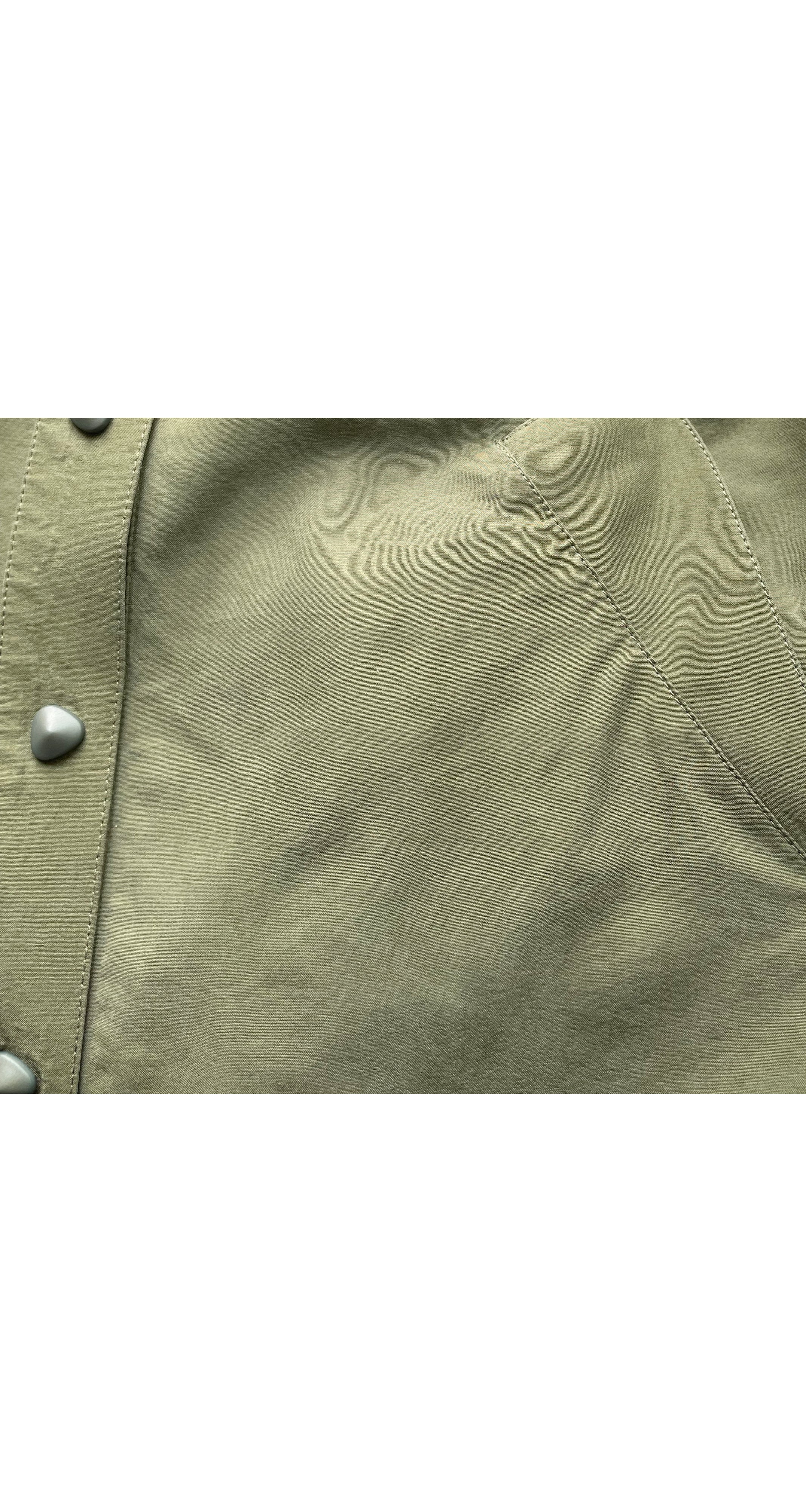 1990s Army Green Silk Fishnet Yoke Collared Dress