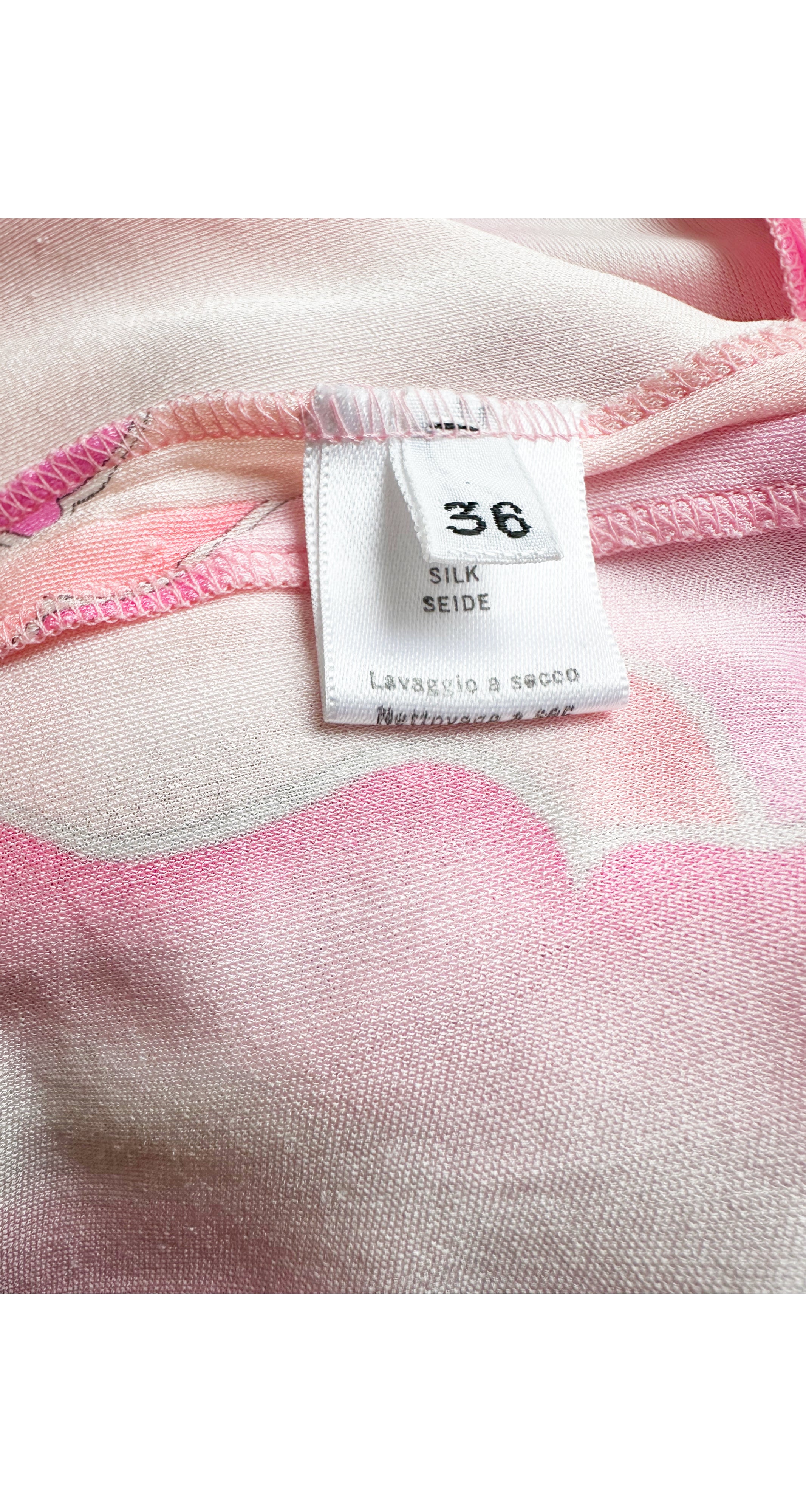 2004 S/S Cloud Print Silk Jersey Ruffle Mini Dress